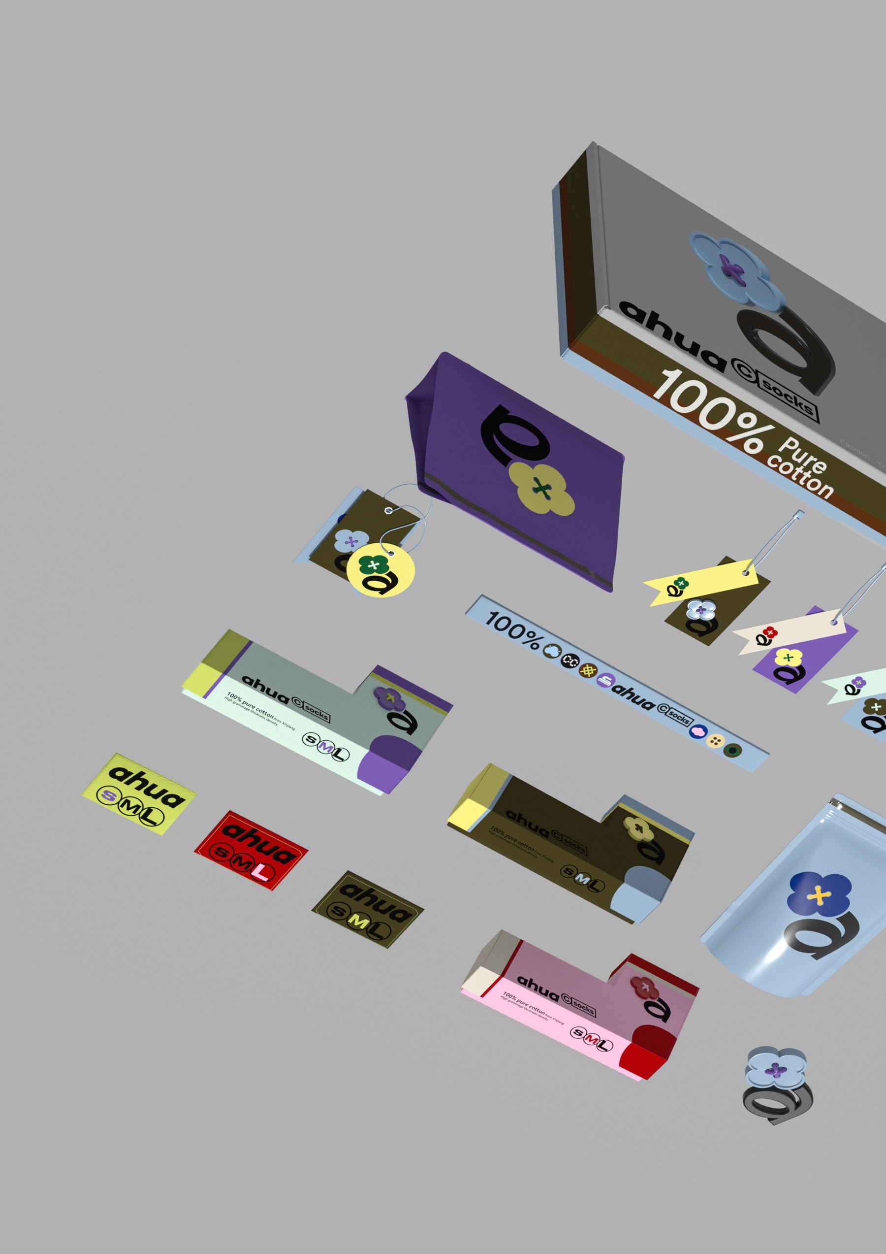 packing design，Logo design，product design，Brand design，VI design，brand image，Logo design，Socks packaging，