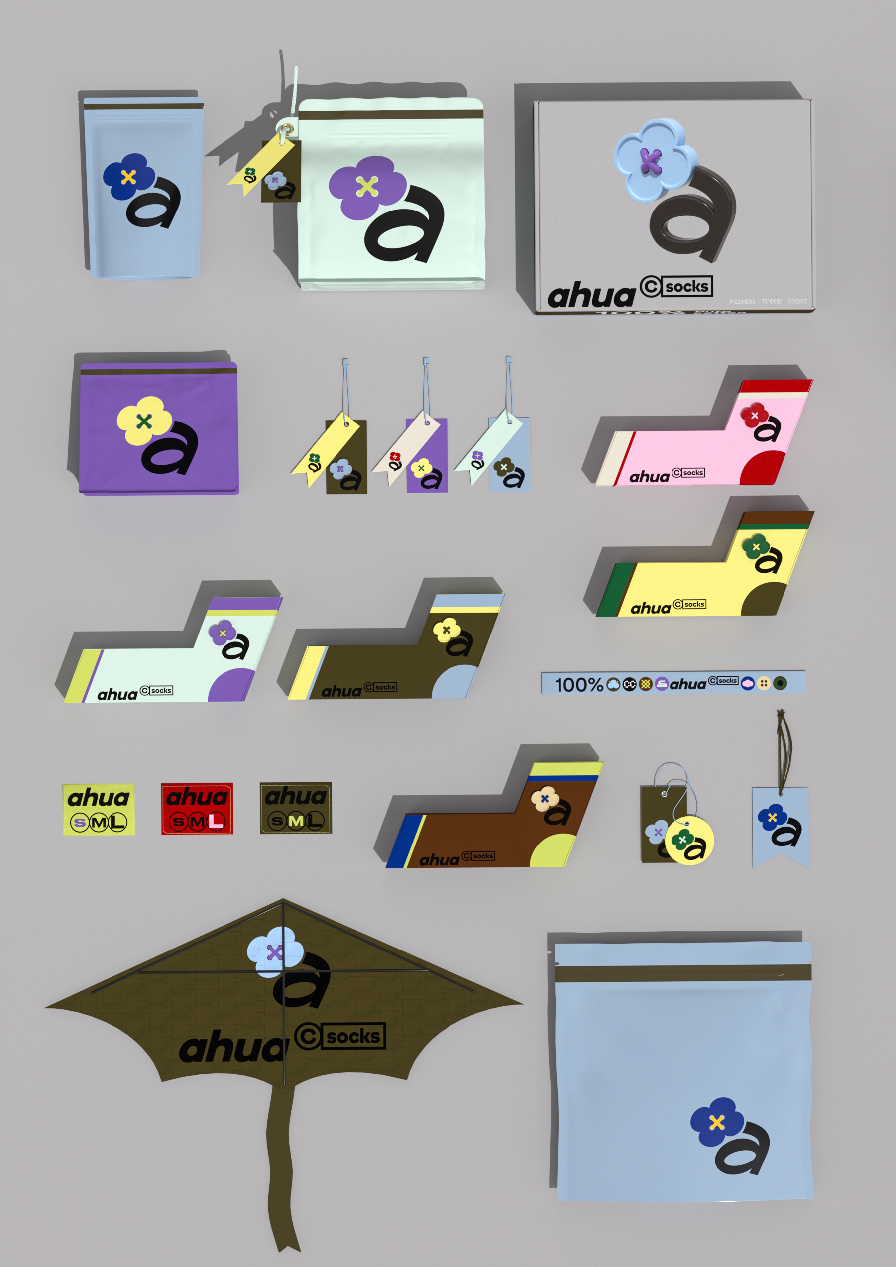 packing design，Logo design，product design，Brand design，VI design，brand image，Logo design，Socks packaging，