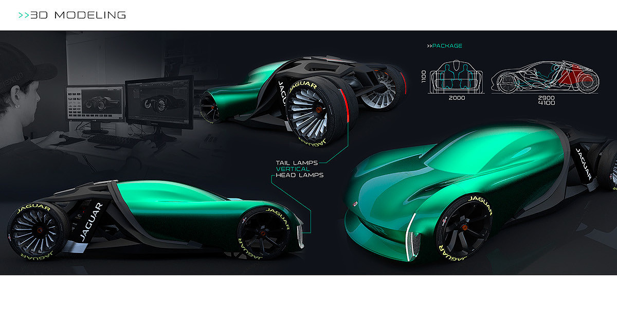 Jaguar，concept，industrial design，Automobile design，sketch，