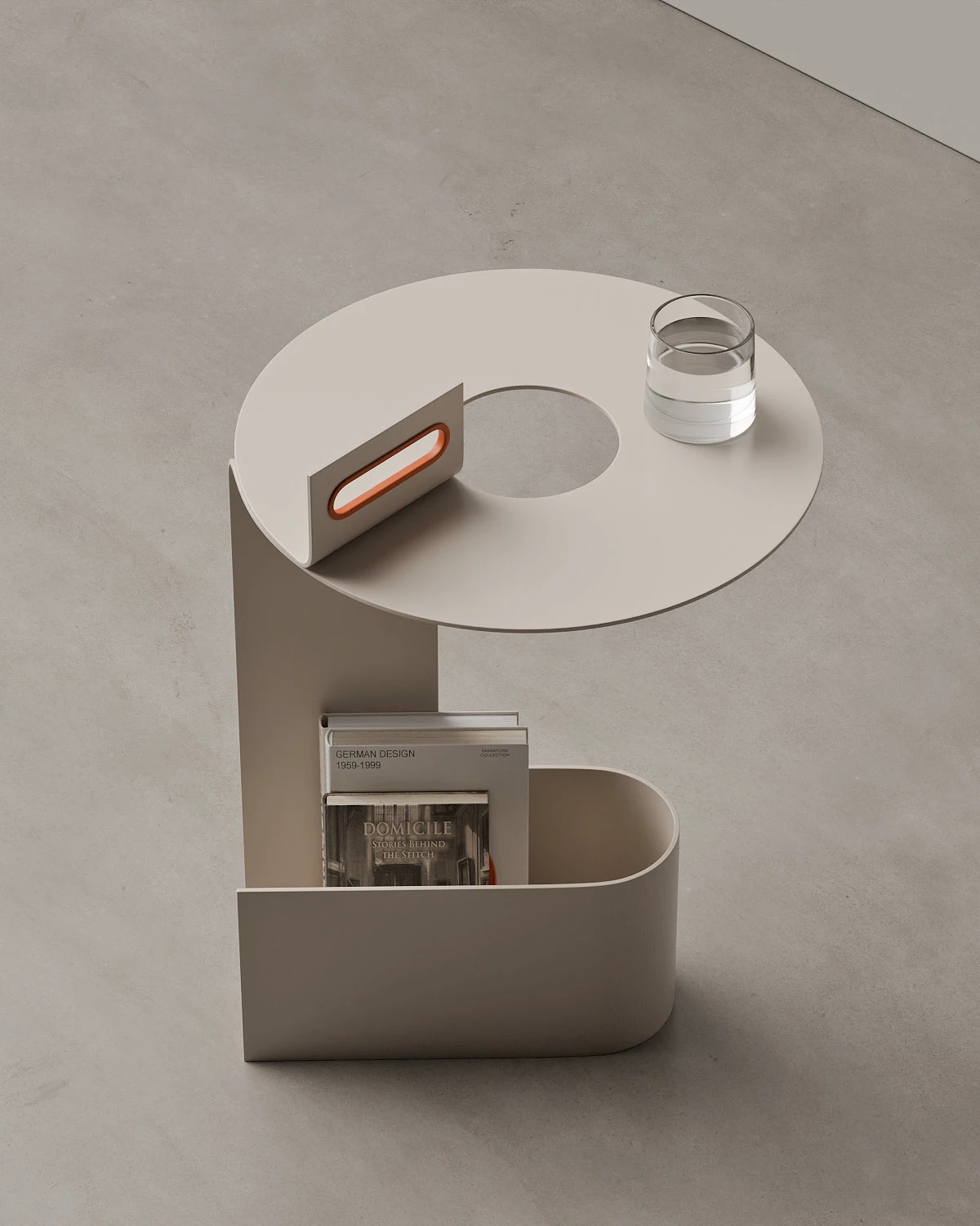Twist，Metal，Side table，Integrated bookshelf，multi-function，