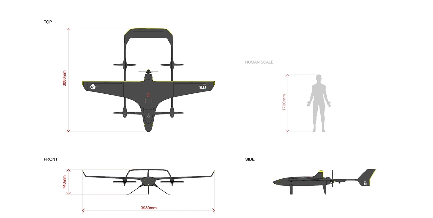 U-01 VTOL，aerodynamic curve，Drive technology，wing-body fusion，