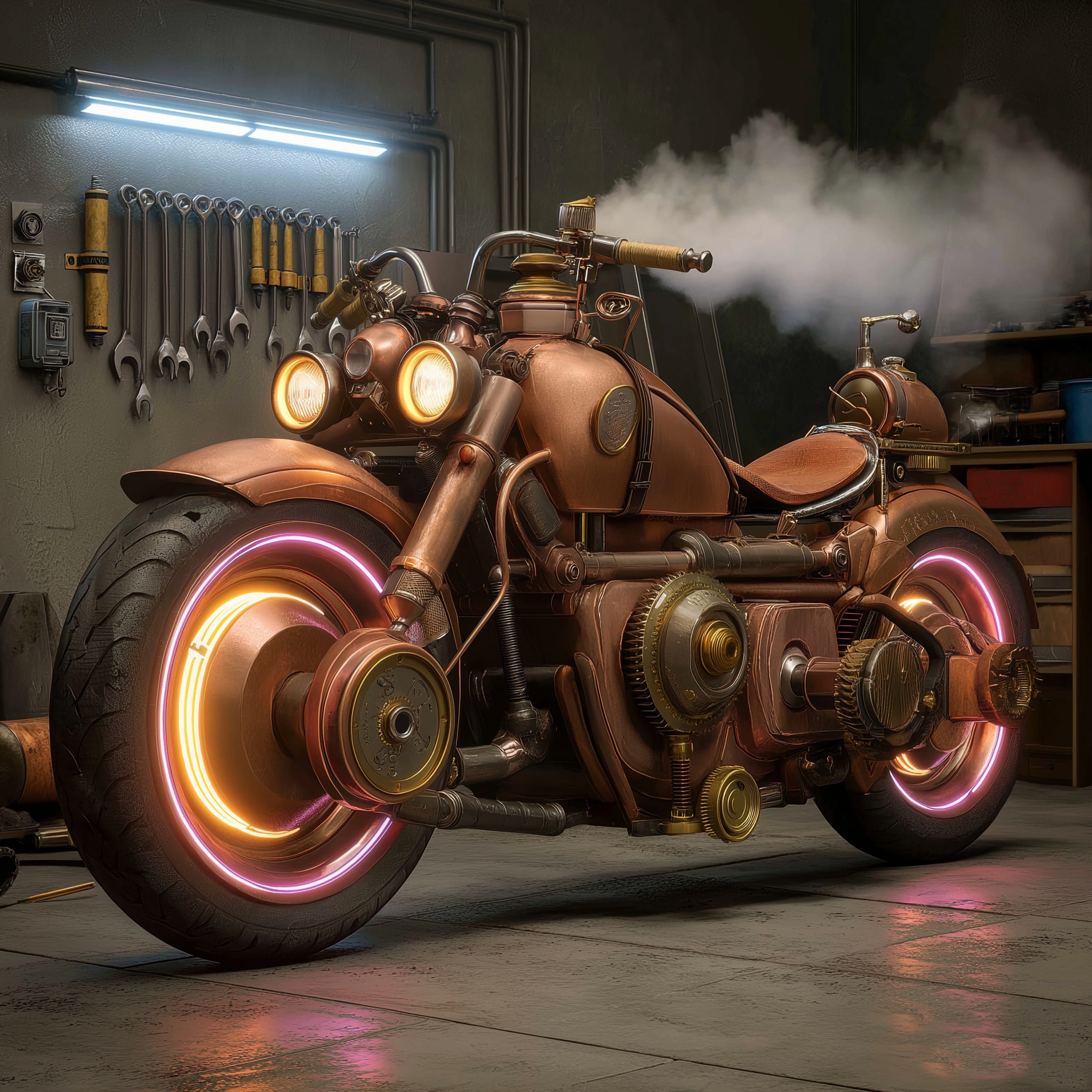 Steampunk Mechanical Aesthetics Retro Future，