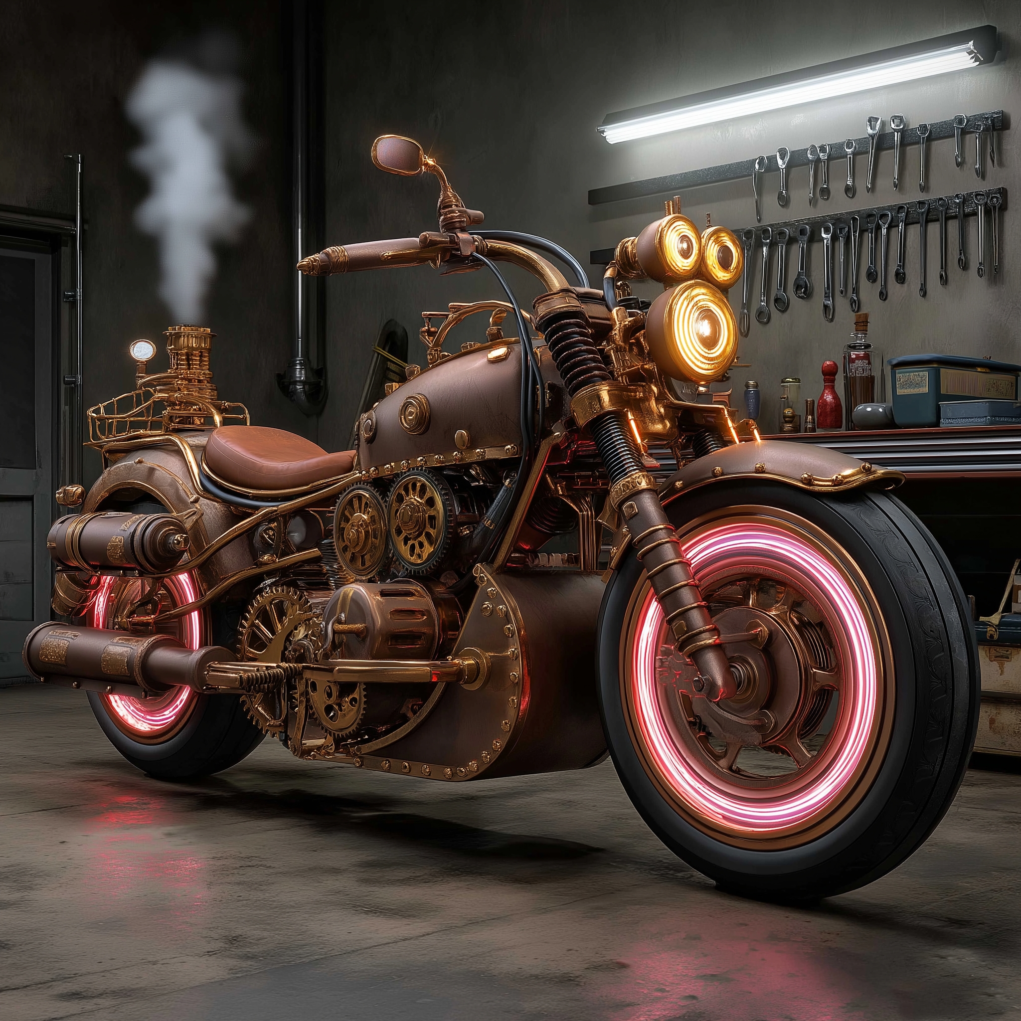 Steampunk Mechanical Aesthetics Retro Future，