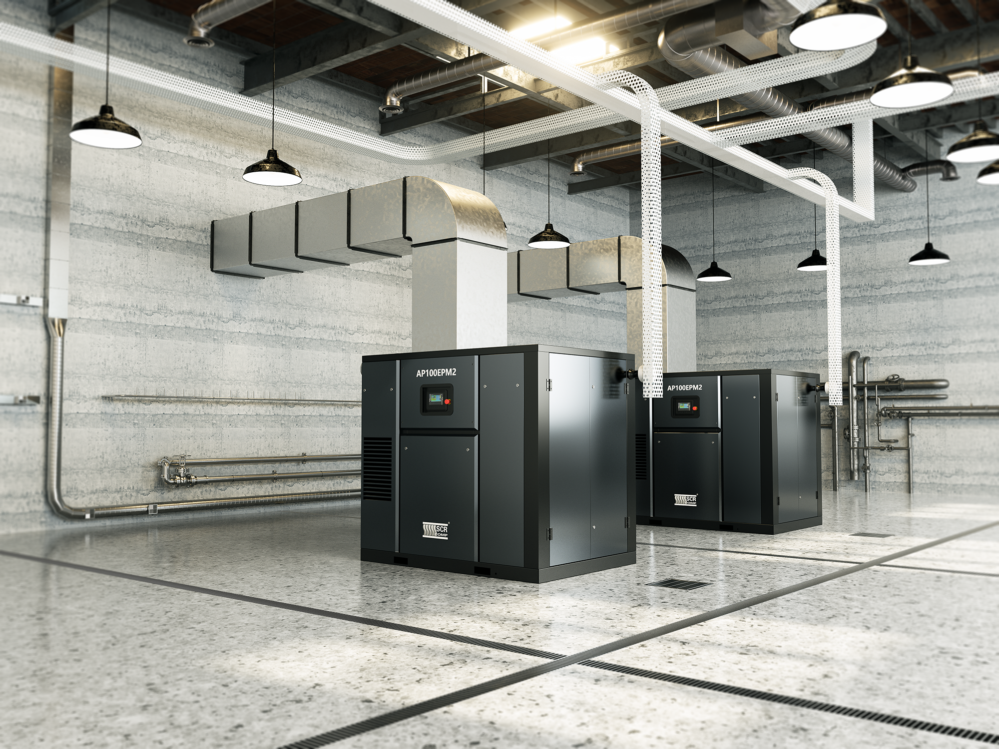 Industrial compressor rendering，Product rendering，