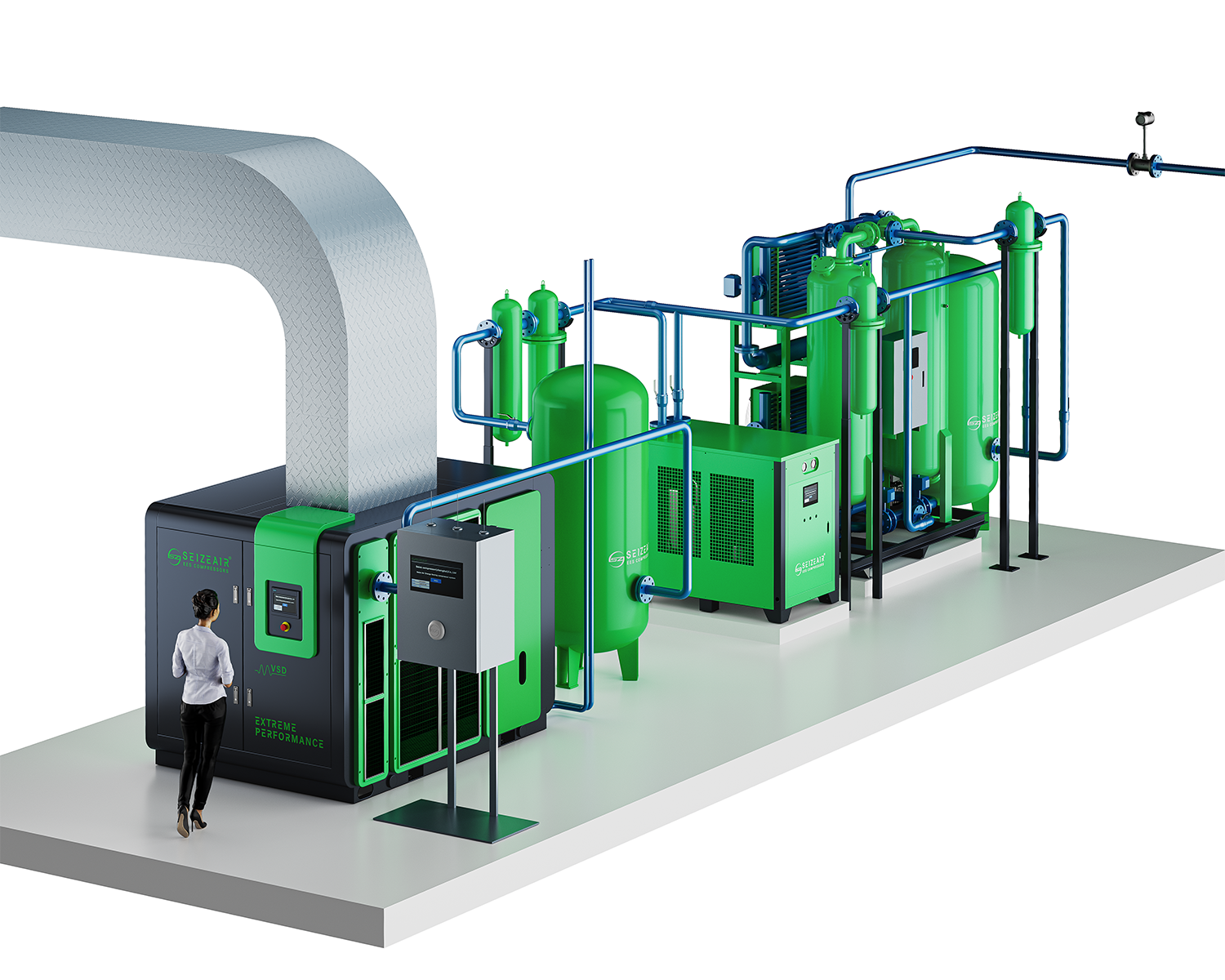 Industrial compressor rendering，Product rendering，