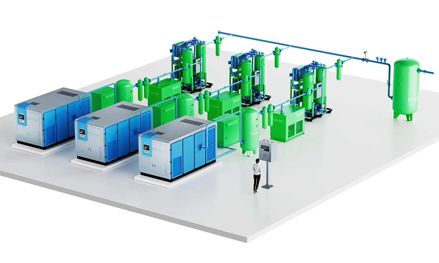 Industrial compressor rendering，Product rendering，