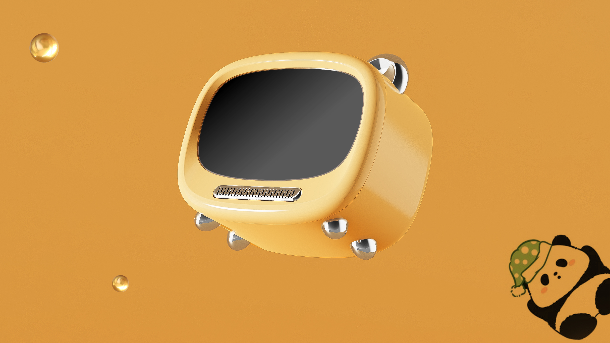 Holographic transparent silo design，Panda main body design，Blind Box Display，Holographic chamber，product design，Structural design，industrial design，monitor，