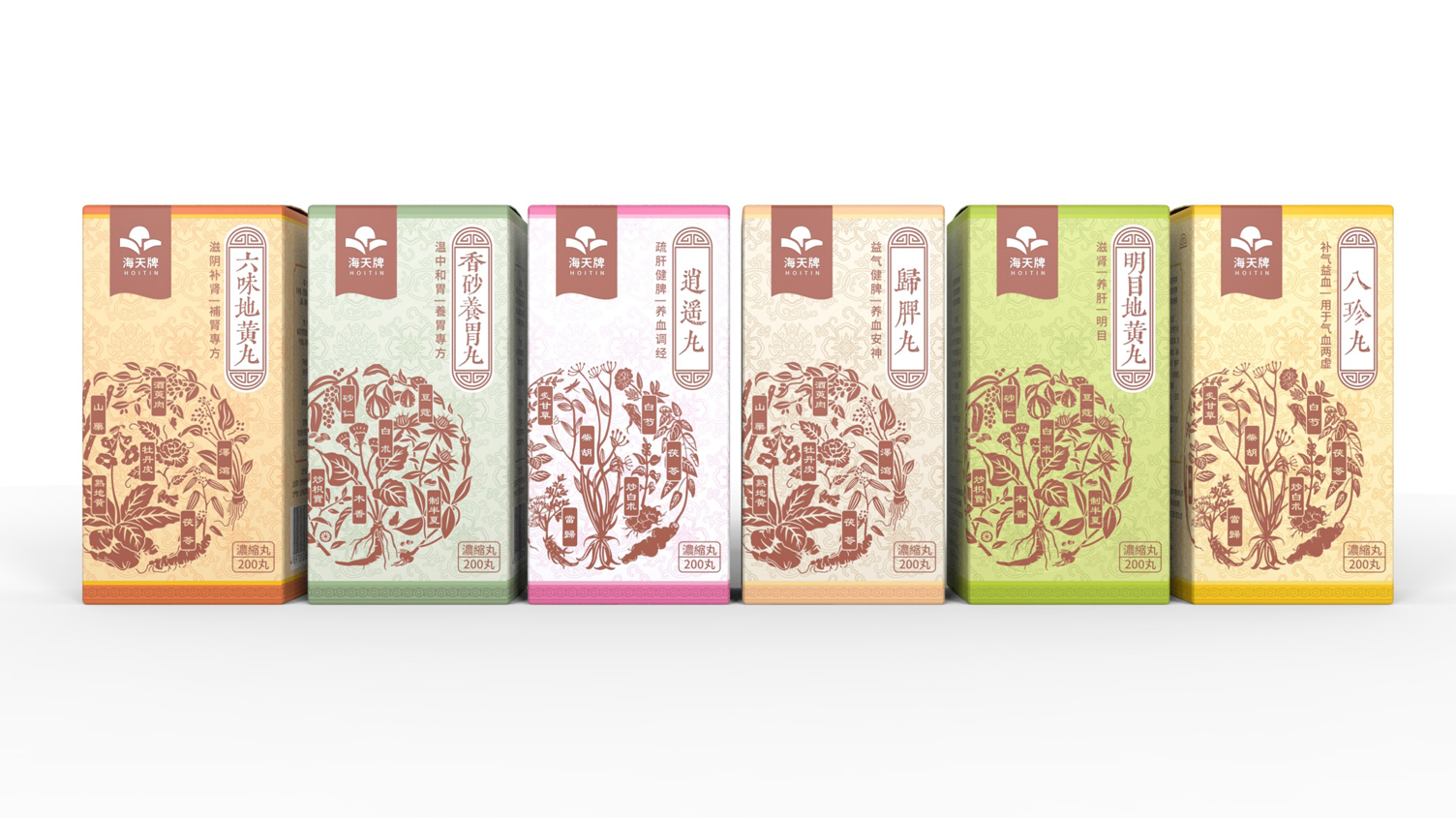 Traditional Chinese Medicine Packaging Design，Packaging Design of Liuwei Dihuang Pills，Xiaoyao Pill Packaging Design，