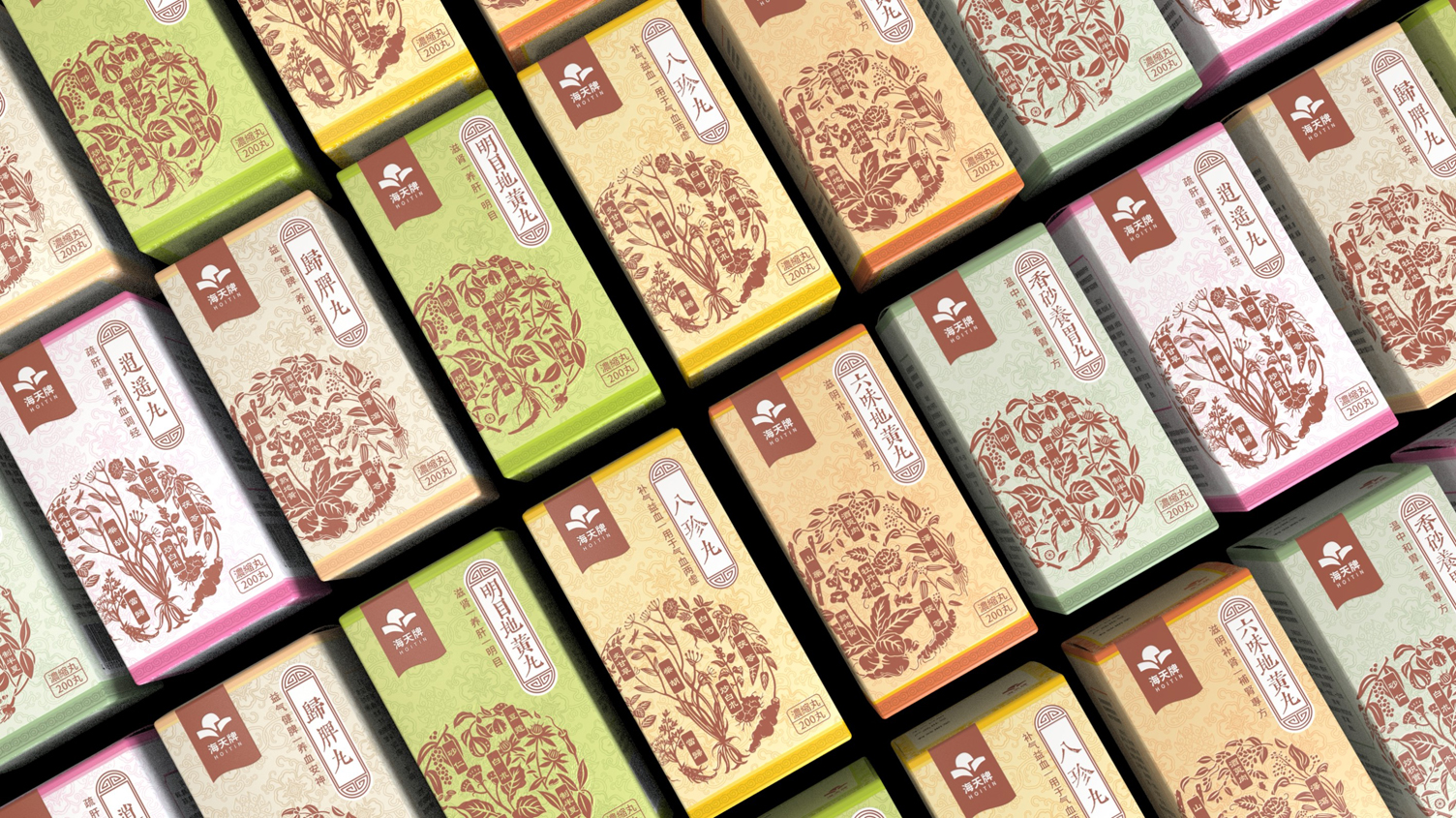 Traditional Chinese Medicine Packaging Design，Packaging Design of Liuwei Dihuang Pills，Xiaoyao Pill Packaging Design，