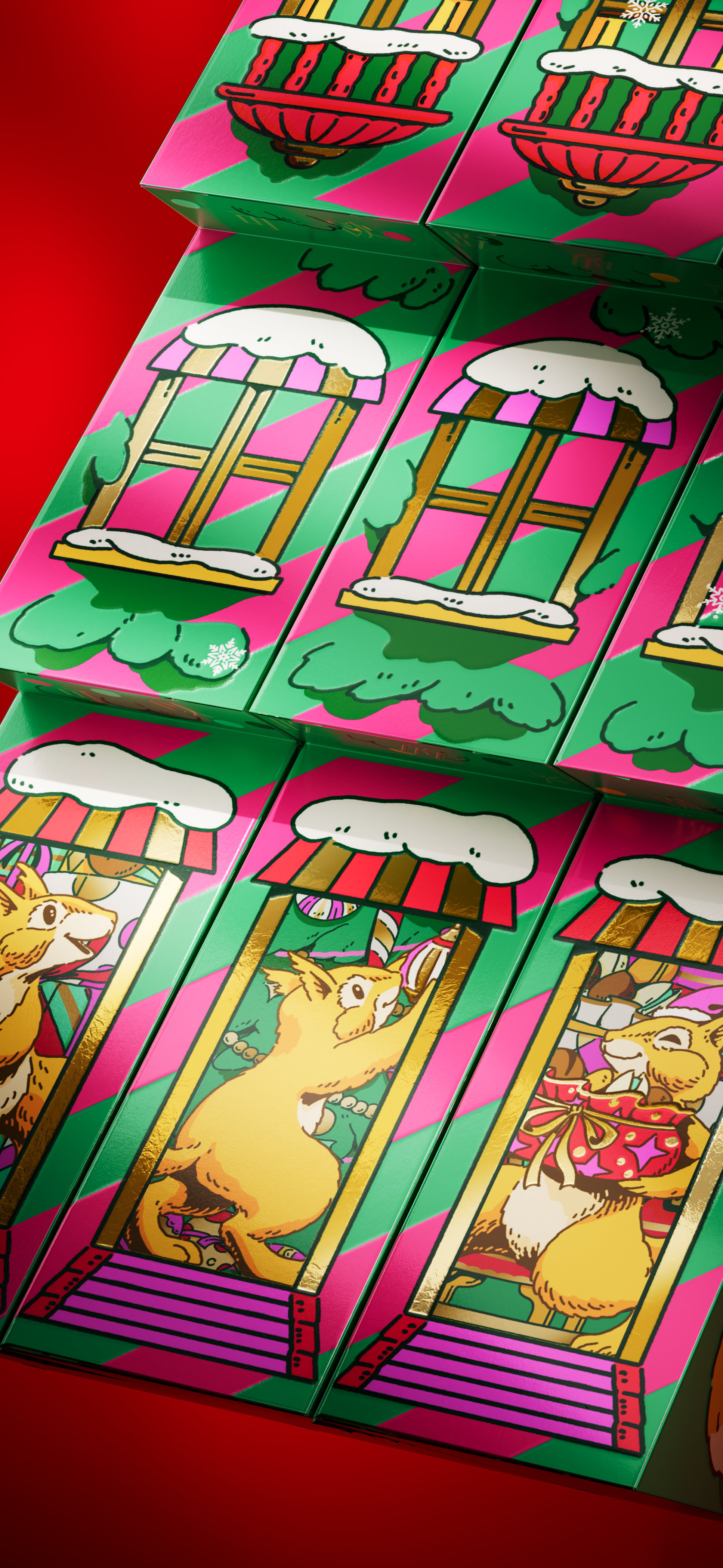 packing design，Layout design，Holiday gift box，Gift box packaging design，Three Squirrels，christmas，Alien Gift Box，