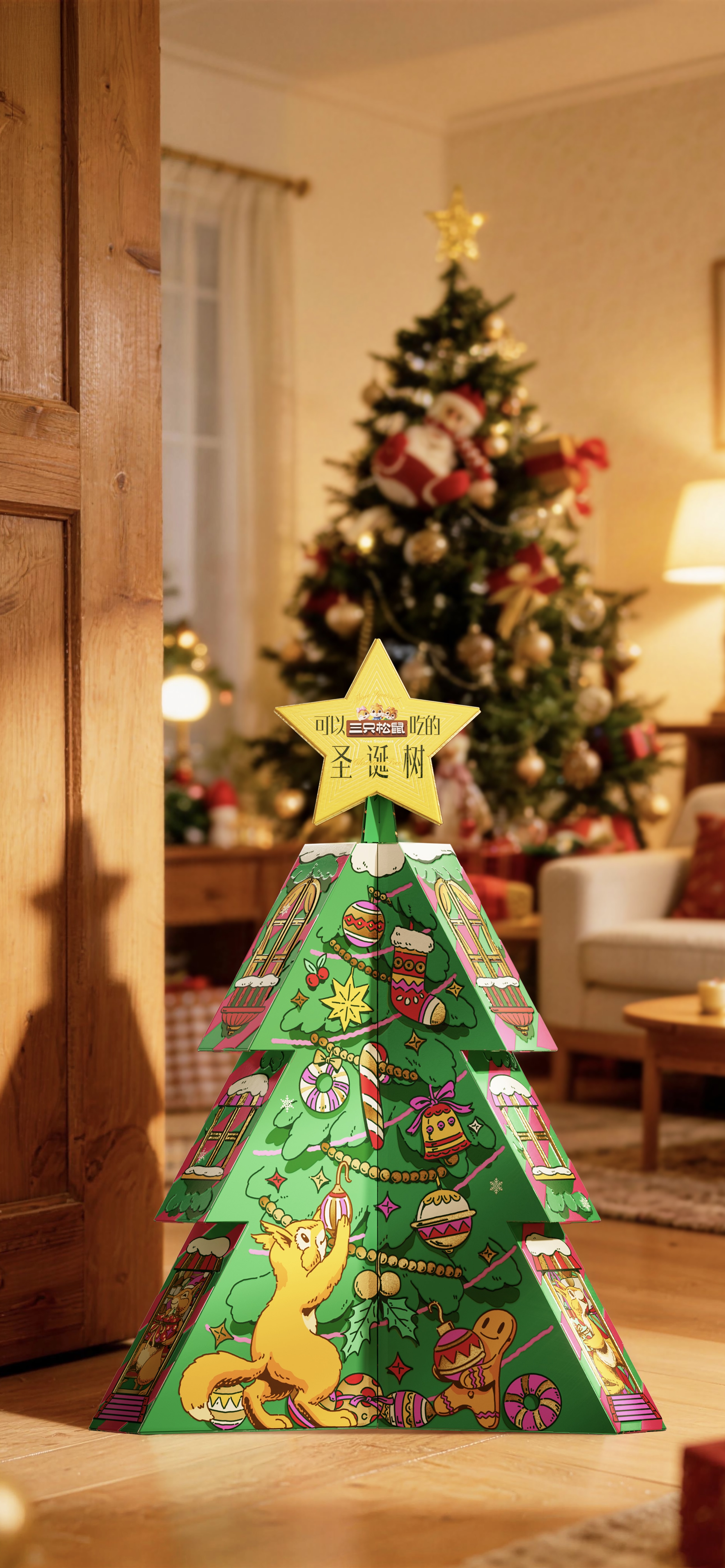 packing design，Layout design，Holiday gift box，Gift box packaging design，Three Squirrels，christmas，Alien Gift Box，