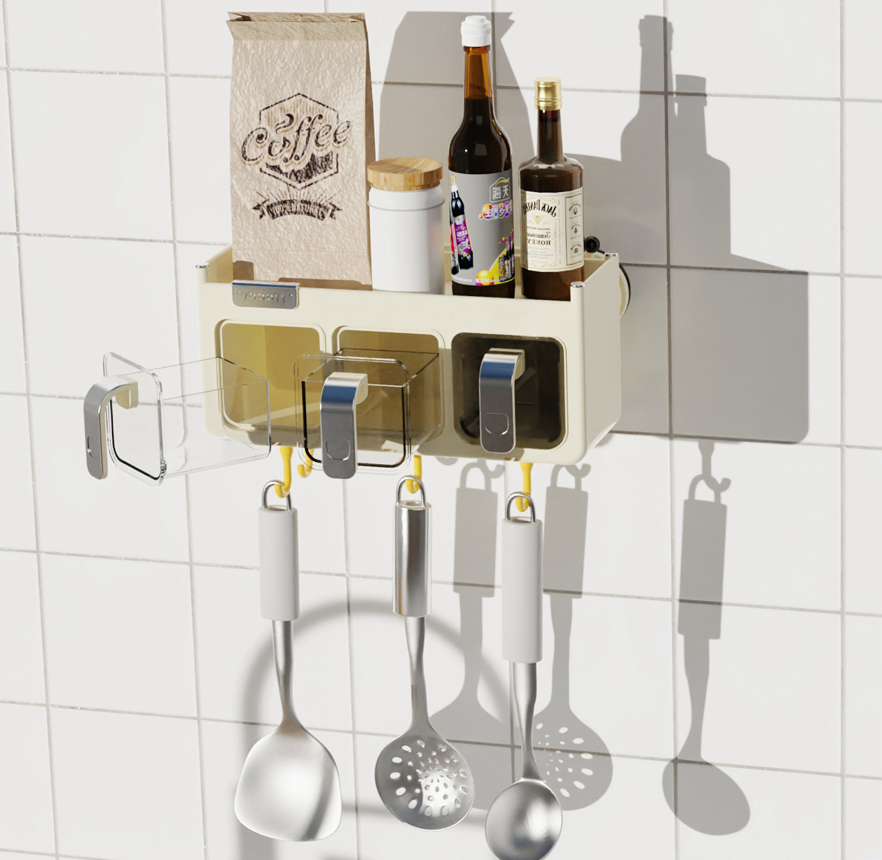 kitchen，Seasoning，sucker，Wall hanging，Seasoning box，