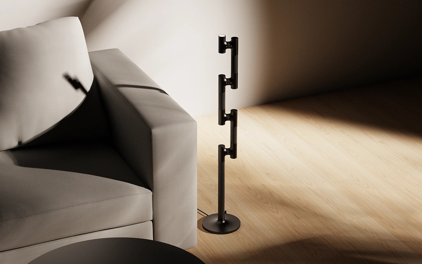 MOODI，Modular lighting，telescope structure，Industrial Aesthetics，Replaceable，