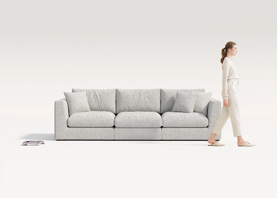 sofa，Minimalist design ，Cloud Cushion，modern space，SoftFrame，