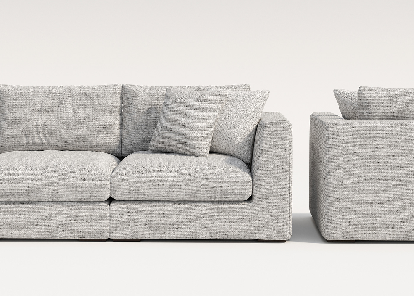 sofa，Minimalist design ，Cloud Cushion，modern space，SoftFrame，
