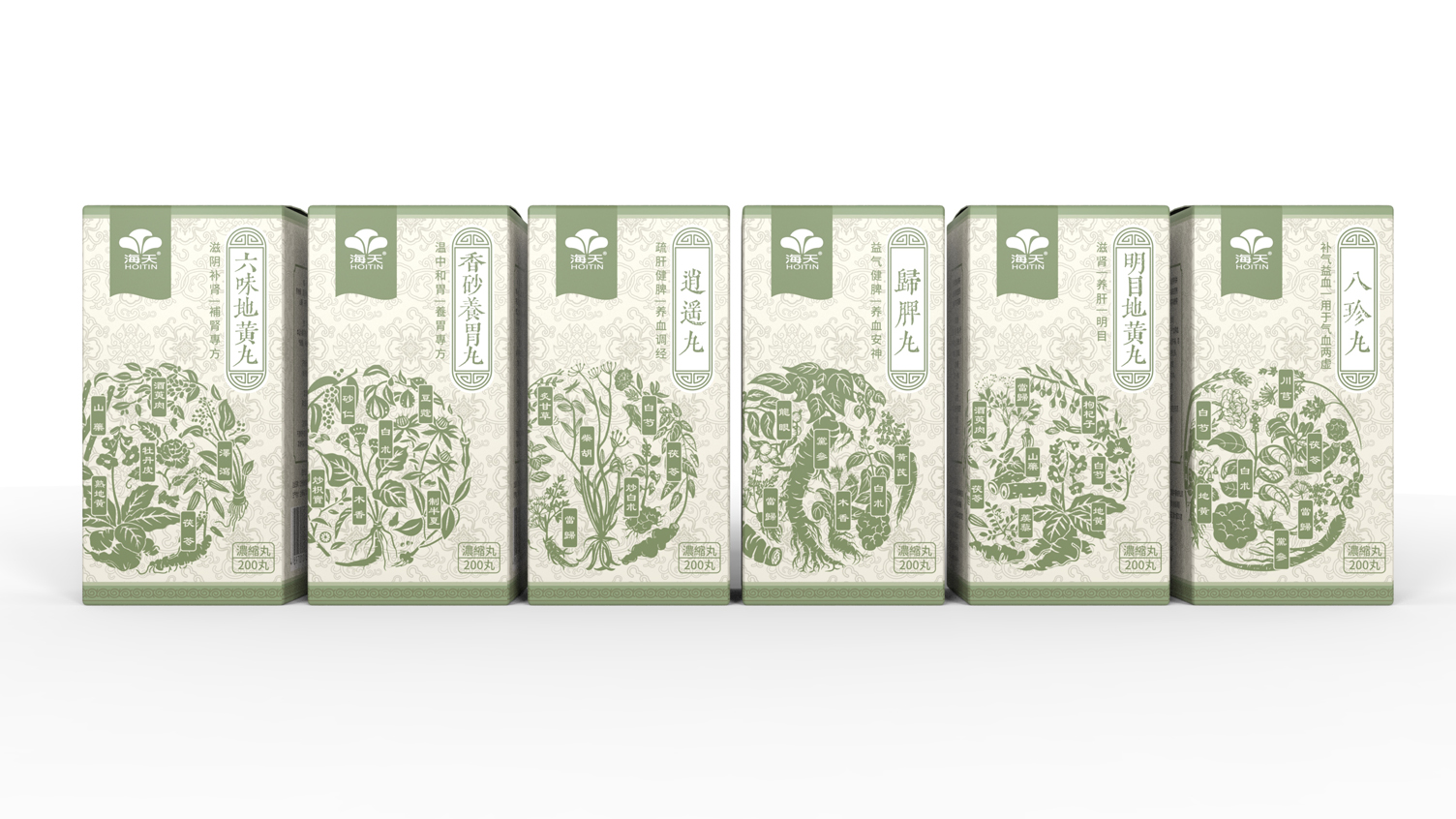 Traditional Chinese Medicine Packaging Design，Packaging Design of Liuwei Dihuang Pills，Xiaoyao Pill Packaging Design，