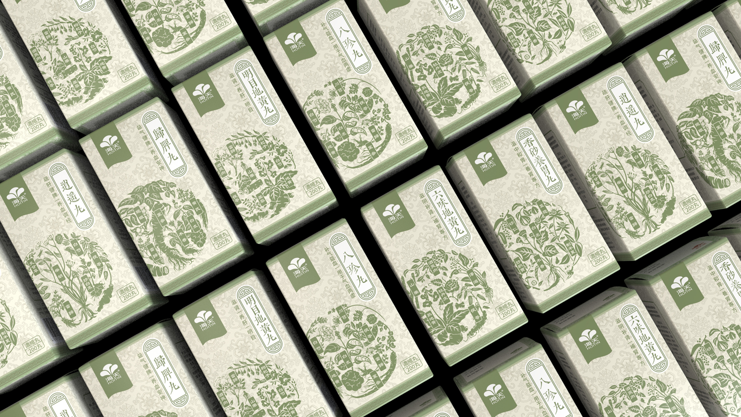 Traditional Chinese Medicine Packaging Design，Packaging Design of Liuwei Dihuang Pills，Xiaoyao Pill Packaging Design，