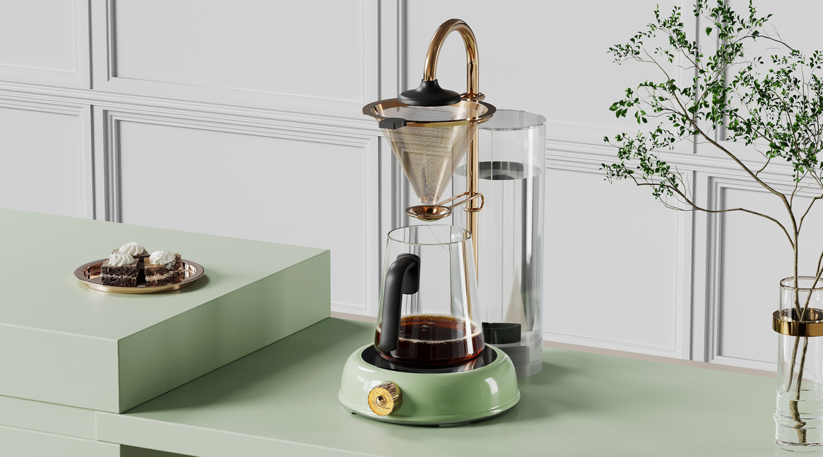 industrial design，Coffee machine，Make coffee by hand，product design，home aesthetics，