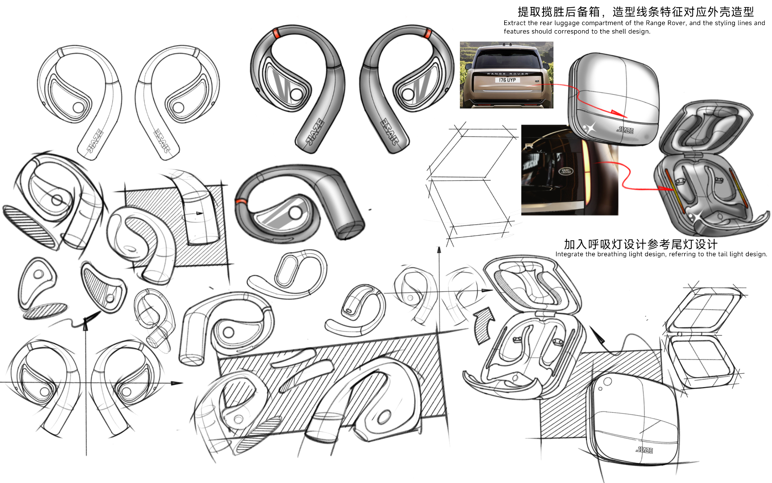 headset，ows，Bluetooth headset，Range Rover，Earphone design，