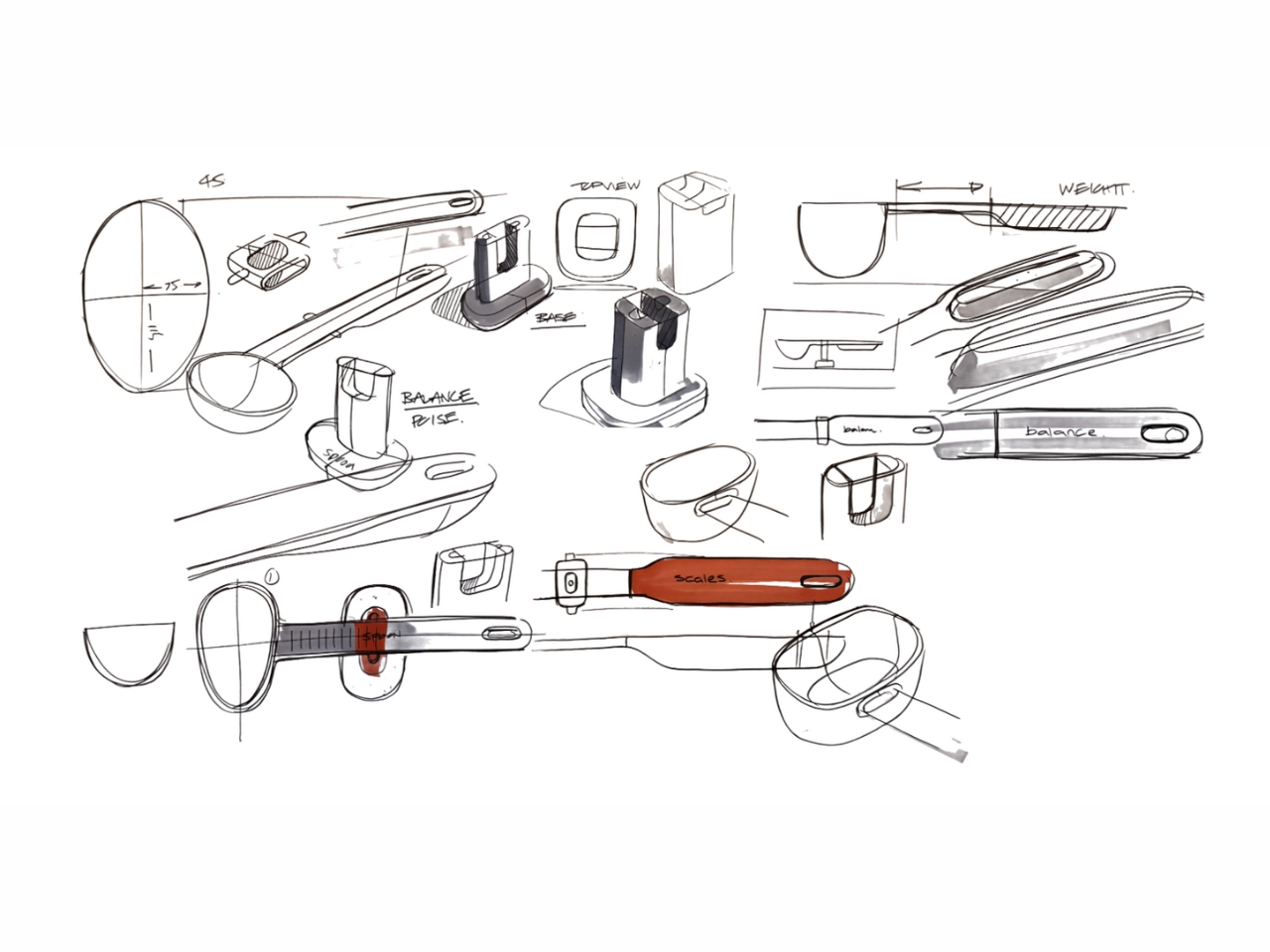 balance measuring spoon，Minimalist design ，Precise Baking，Concept Kitchenware，Weigh-Balance，