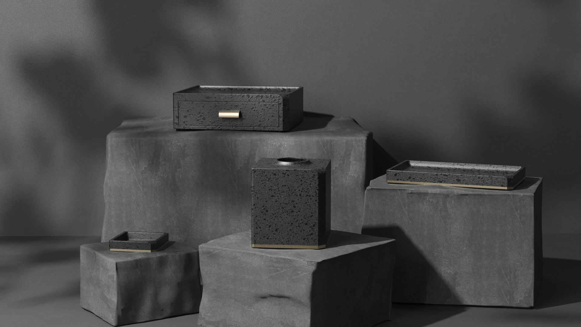 Black terrazzo products，