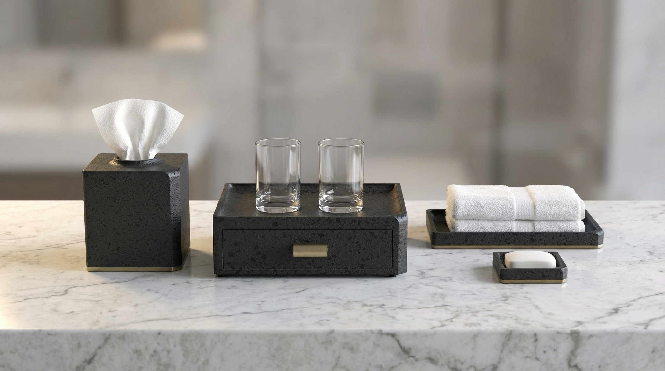 Black terrazzo products，