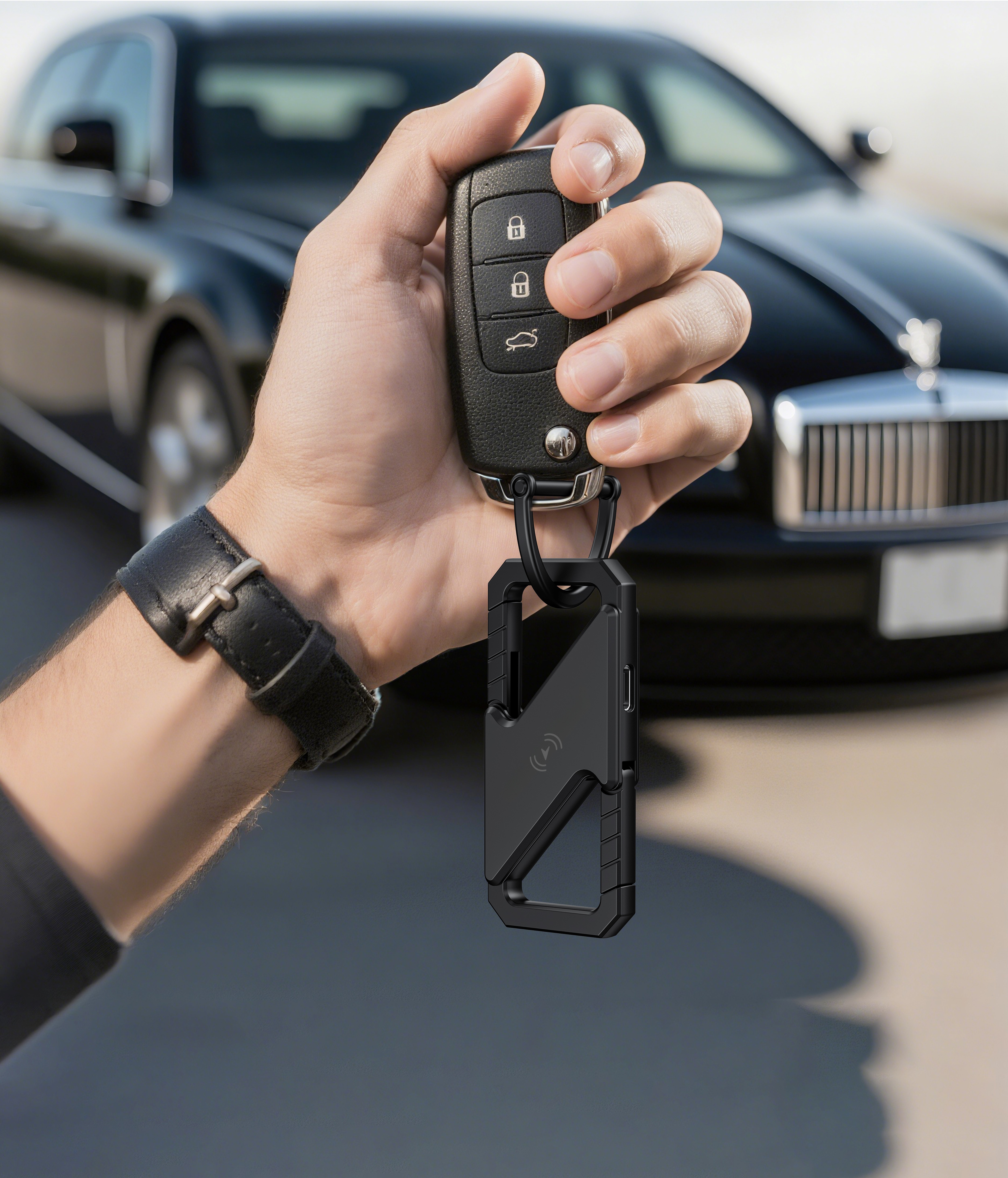 Keychain with tracking locator，