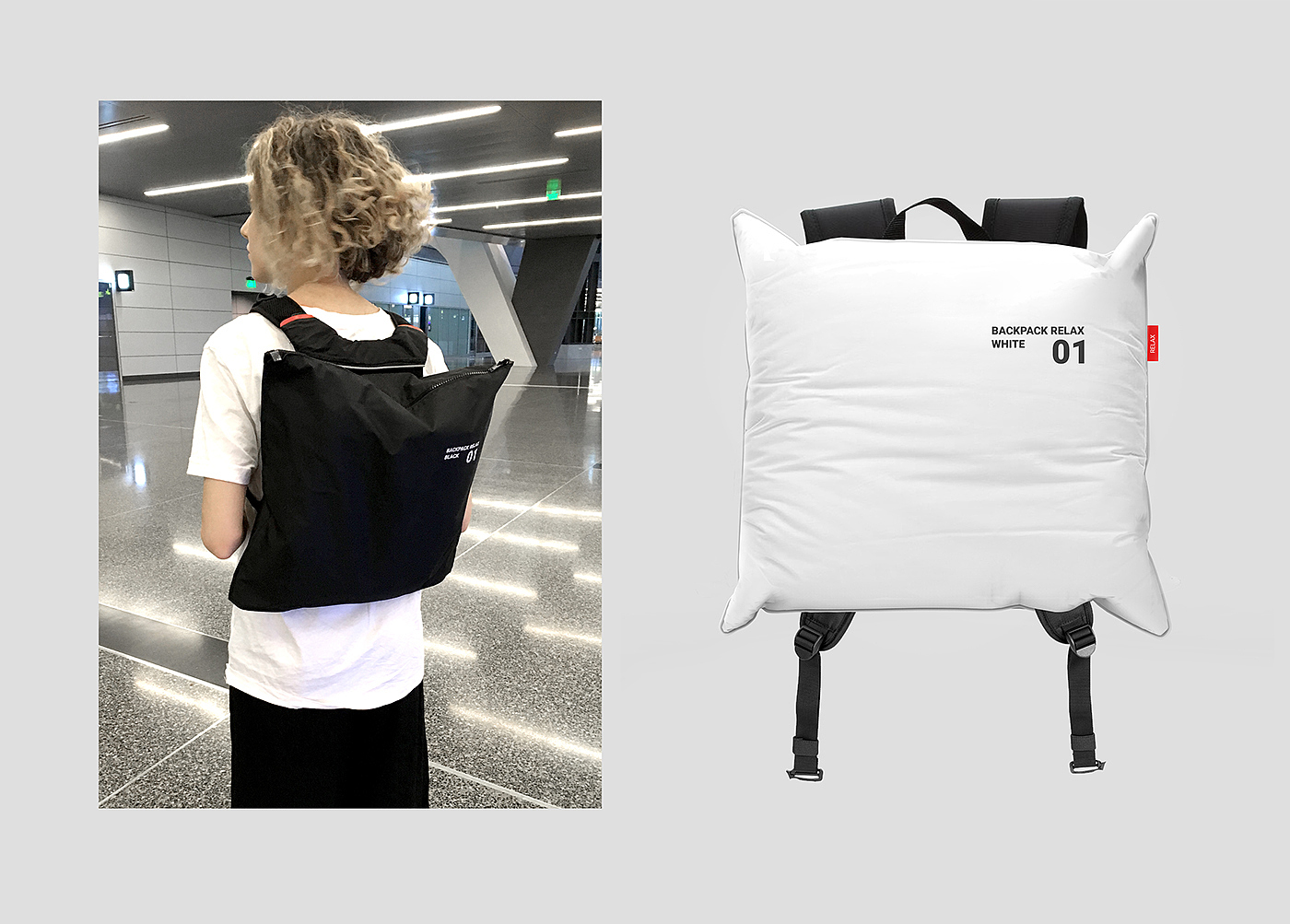 black and white，knapsack，Backpack relax，