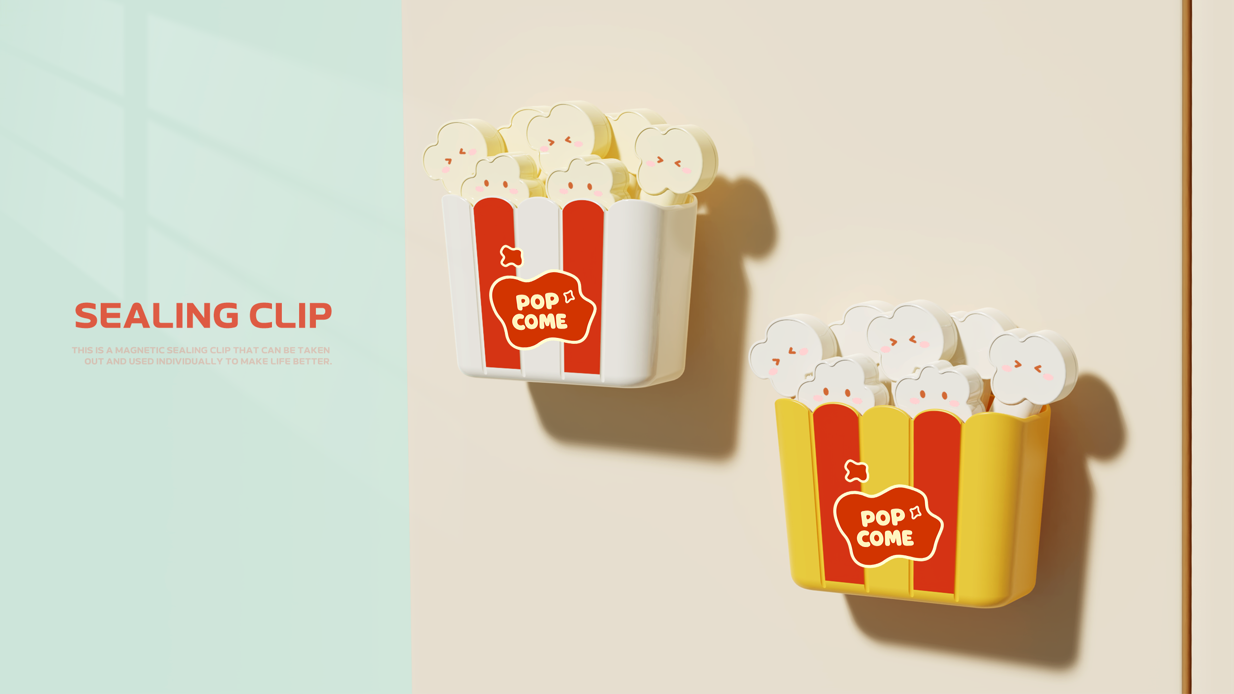 Sealing clip，popcorn，lovely，Cute fun，originality，Fried Shrimp，