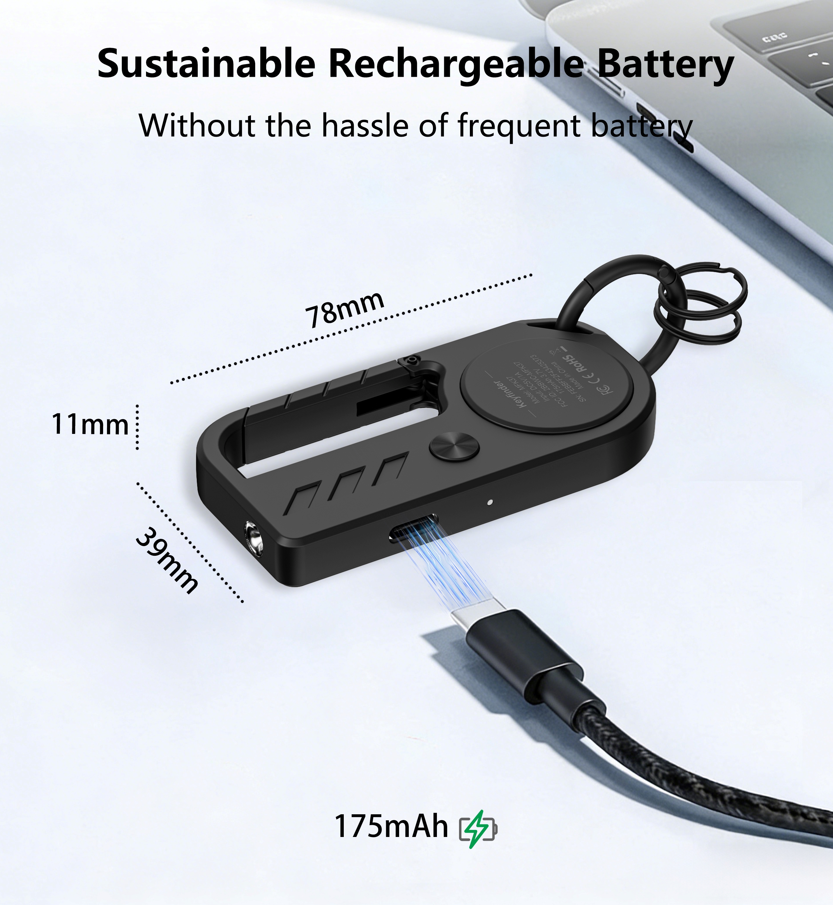 Find My keychain flashlight with tracking locator，