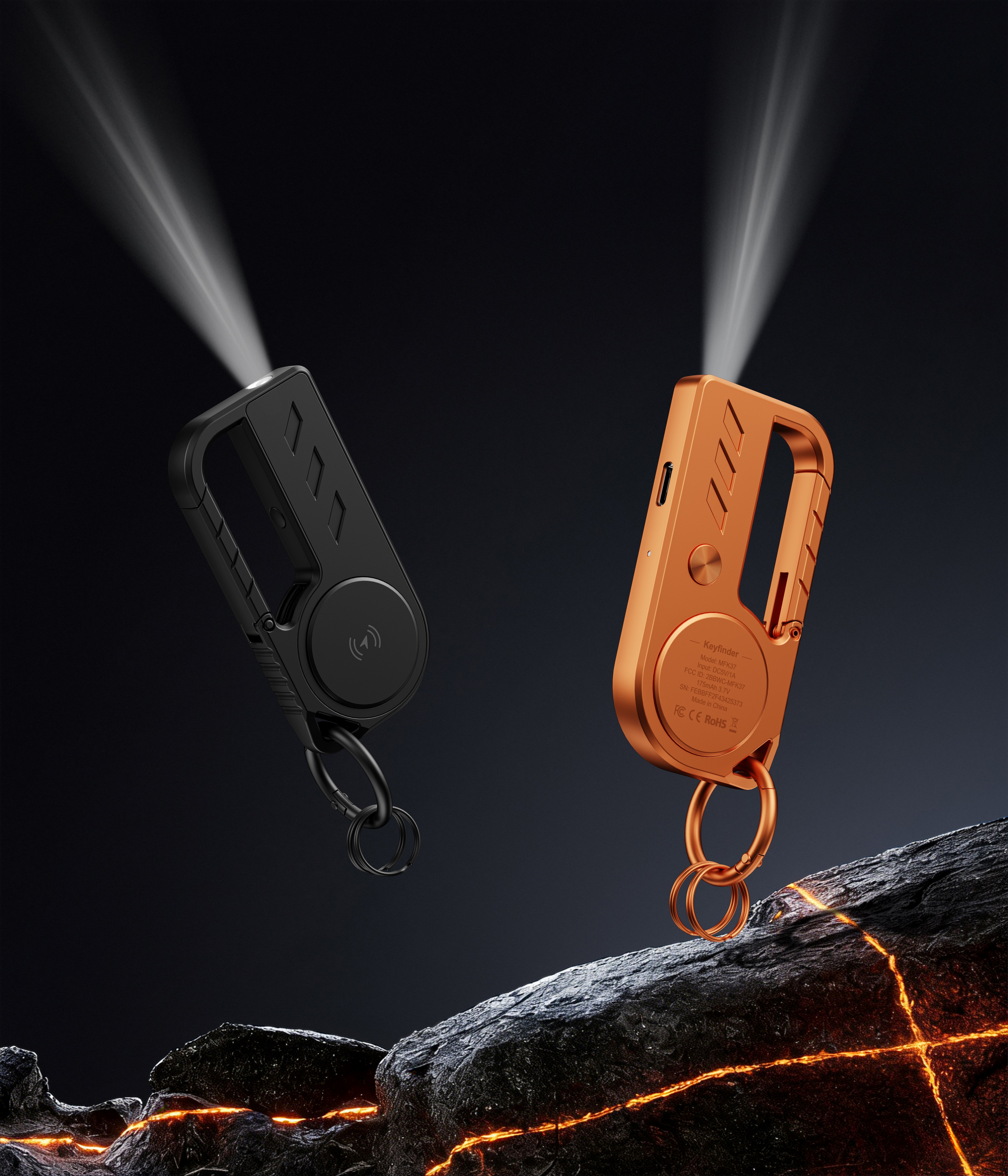 Find My keychain flashlight with tracking locator，