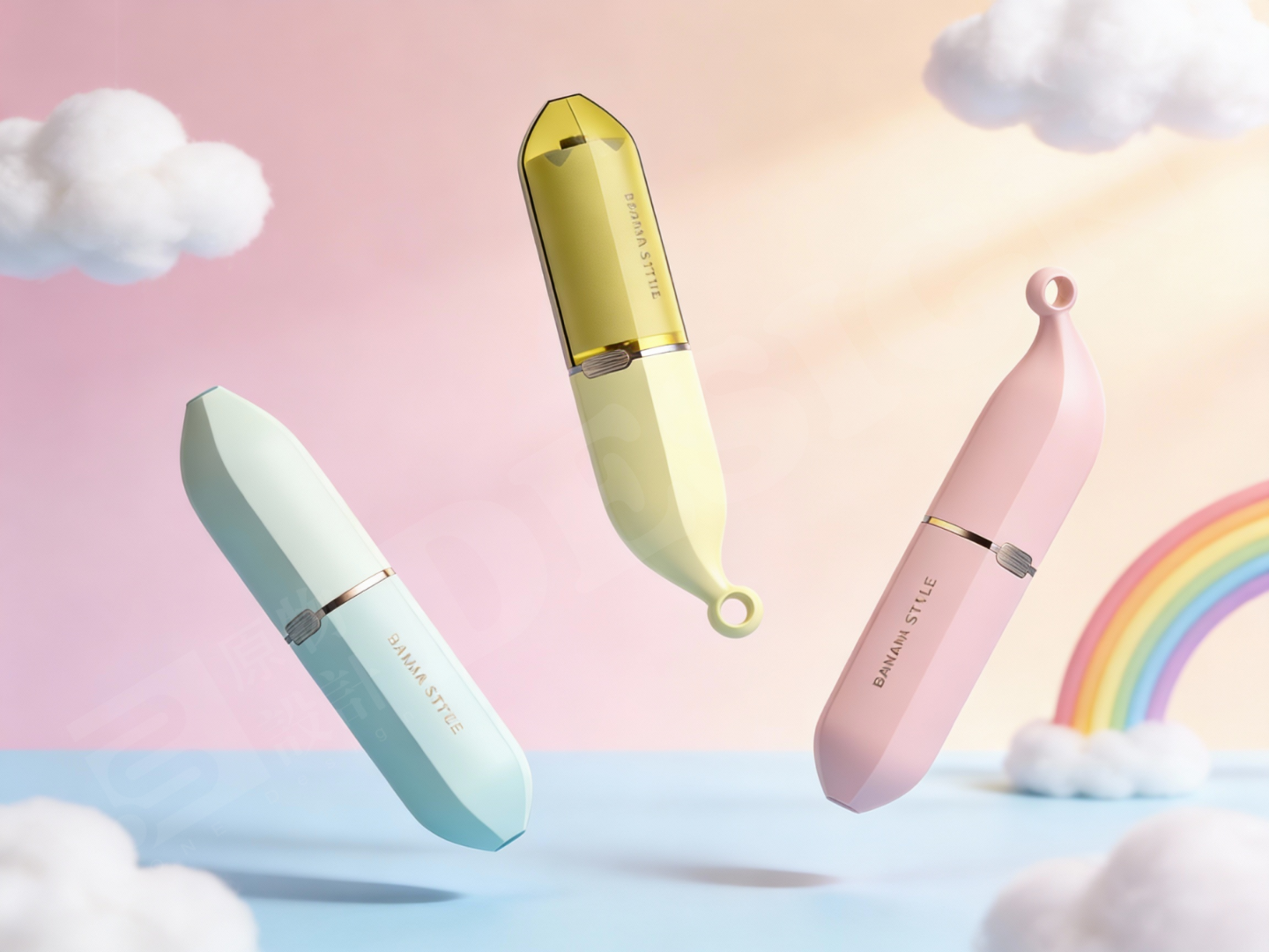 Hair sticking device，Banana shape，Cartoon hair sticking device，Dust removal hand-held hair gluing device，