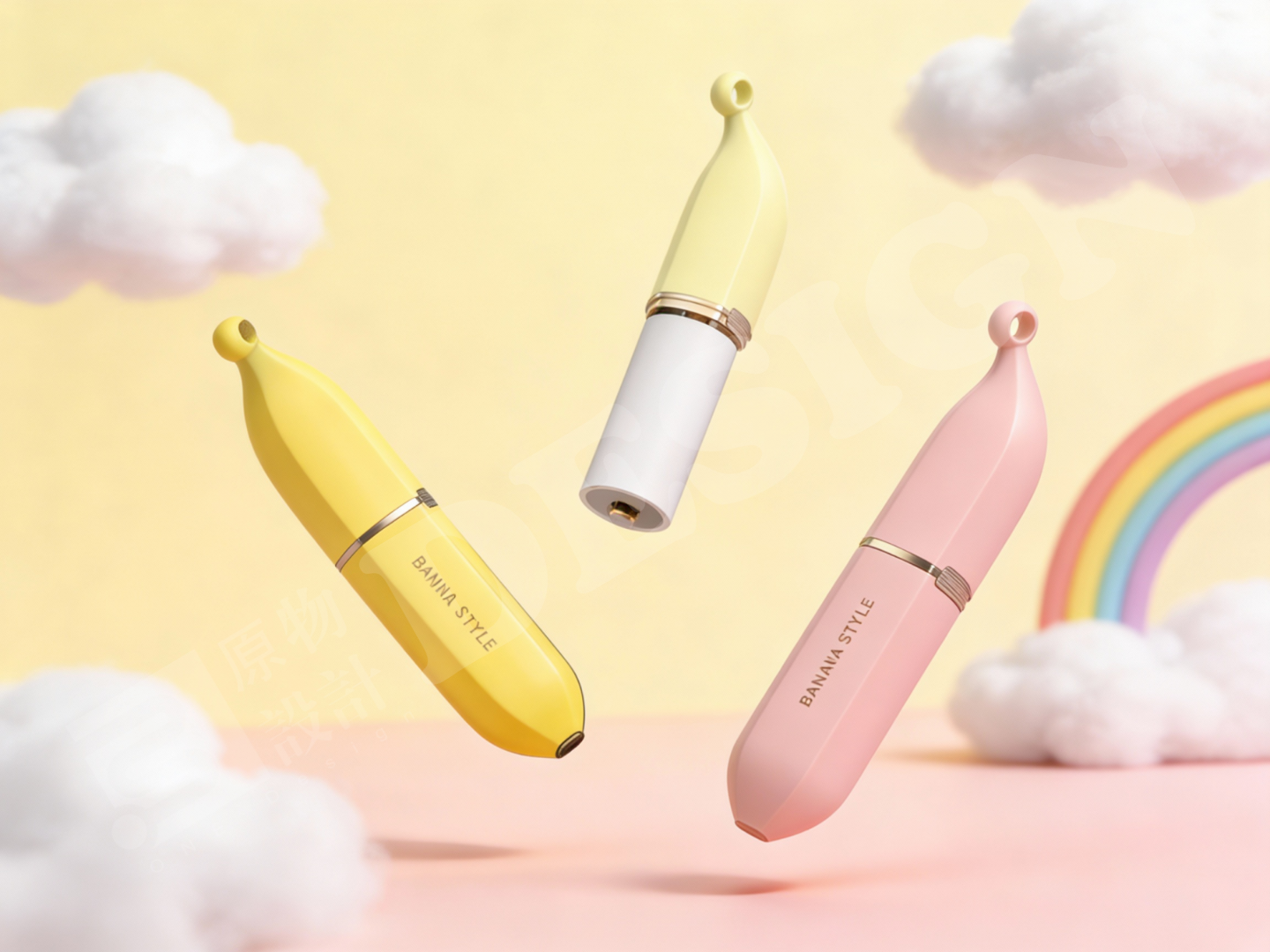 Hair sticking device，Banana shape，Cartoon hair sticking device，Dust removal hand-held hair gluing device，