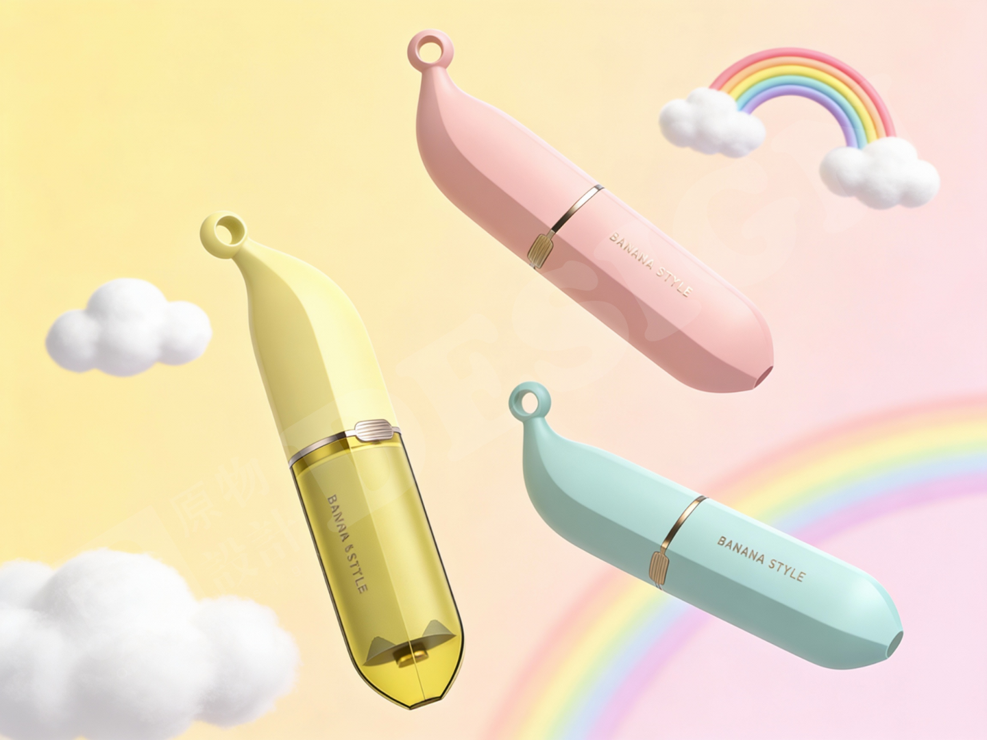 Hair sticking device，Banana shape，Cartoon hair sticking device，Dust removal hand-held hair gluing device，