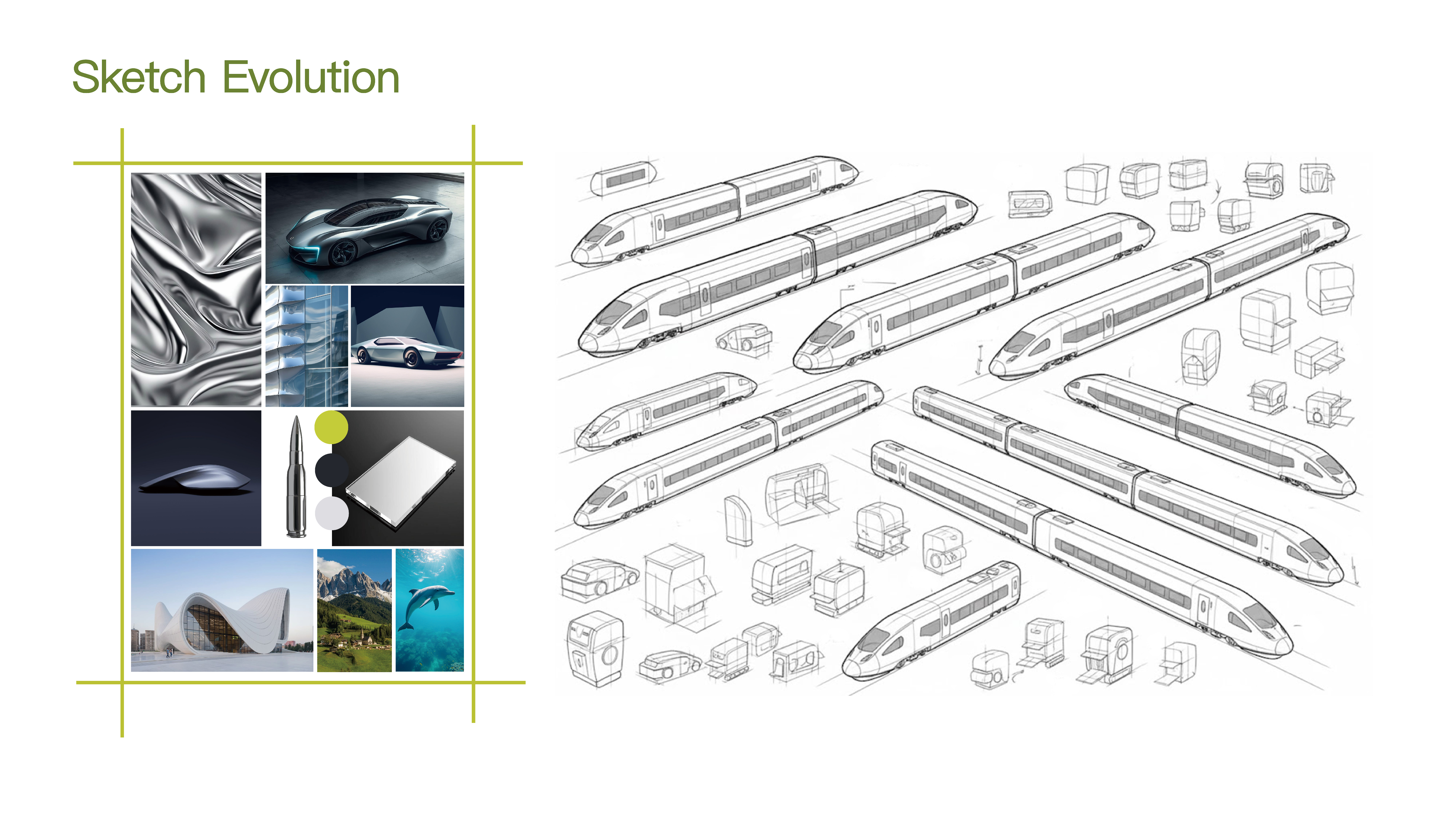 Product modeling，industrial design，product design，high-speed train，Green Water and Green Mountain，