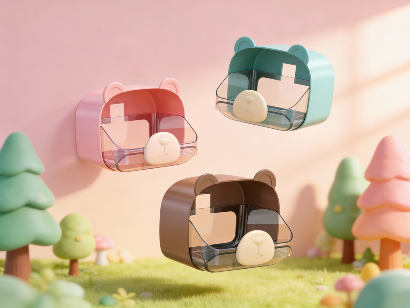 Wall-mounted storage rack，Cartoon Storage Rack，Wall-mounted storage box，Cartoon bear products，