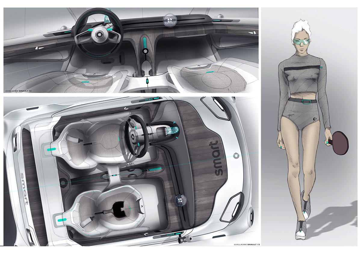Automobile design，conceptual design，Benz，smart，Hand drawn，