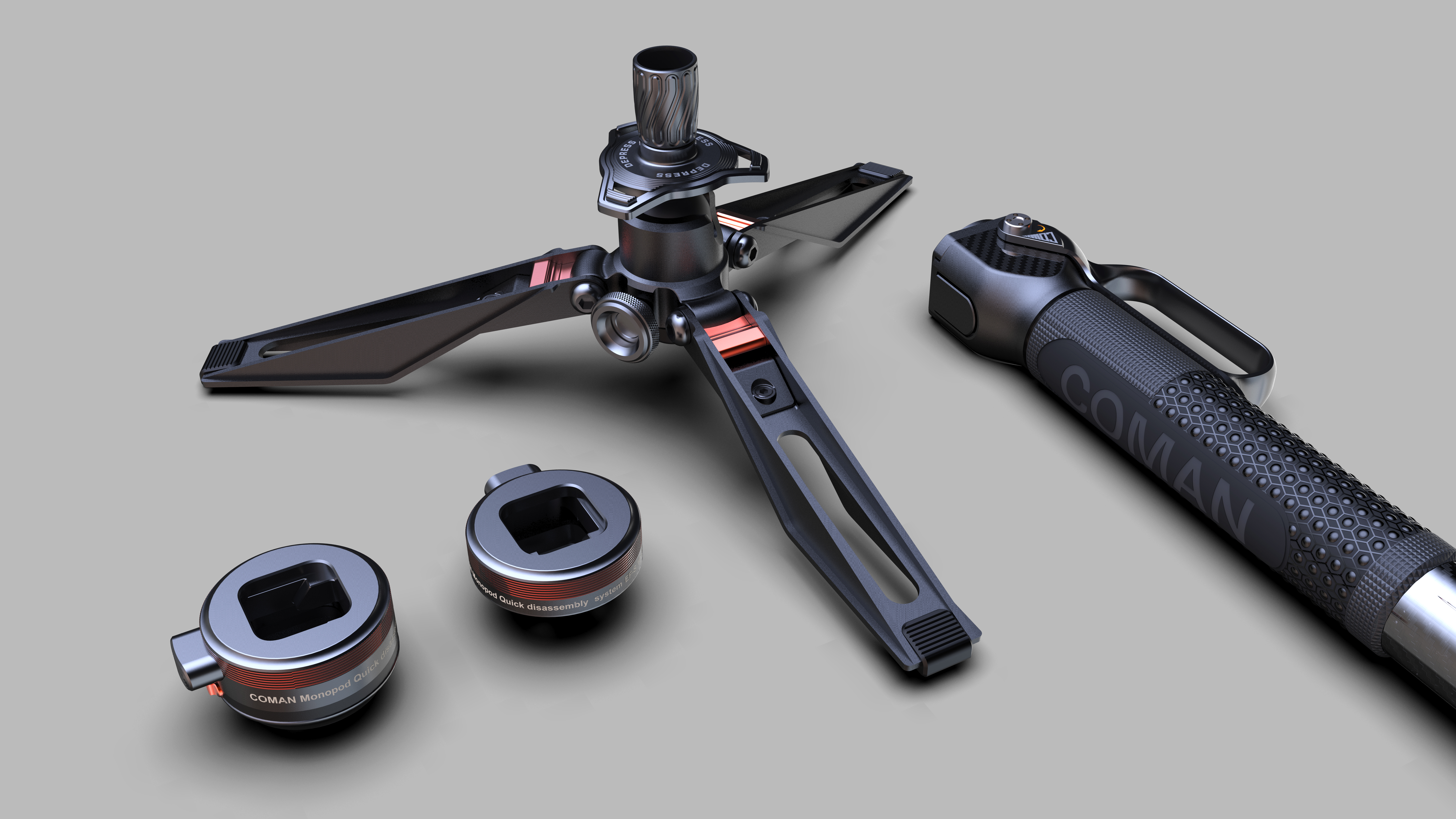 tripod，Product modeling，Industrial Design，Structural design，Lightweight design，Appearance design，Photography，Photographic equipment，