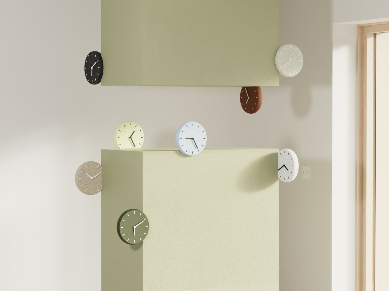 Corner clock，Clock，Corner Design，Home Furnishing decoration，