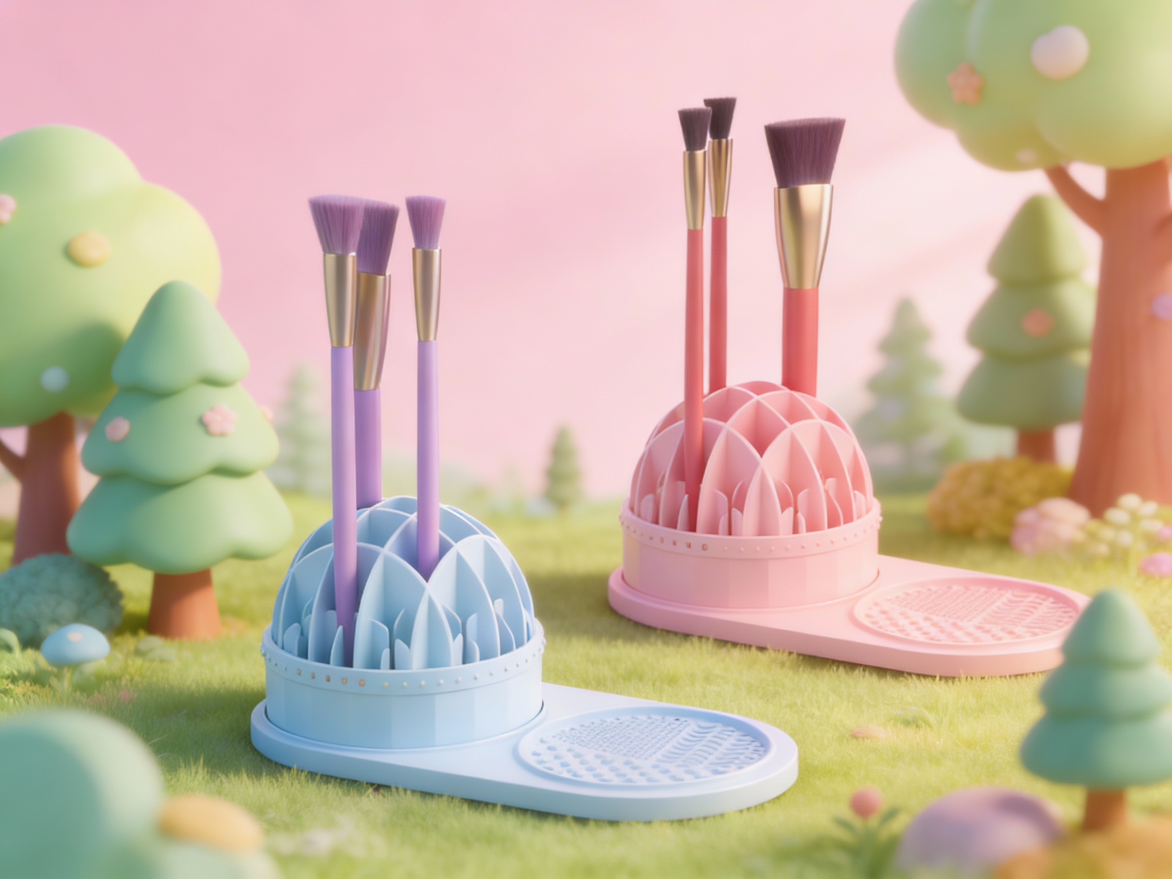 Cosmetic brush storage，Makeup brush cleaning tool，Makeup Egg Cleaning Brush，Silicone cosmetic storage box，Silicone storage，