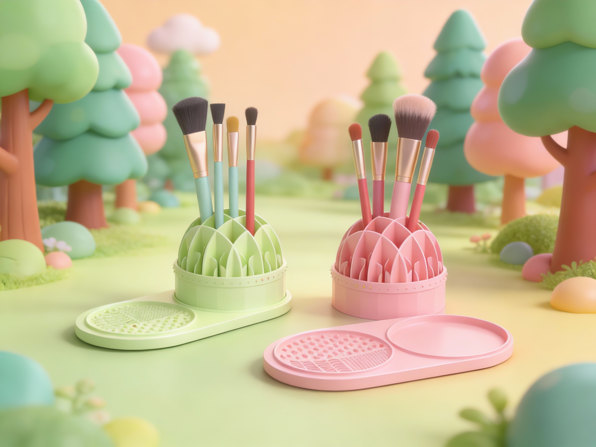 Cosmetic brush storage，Makeup brush cleaning tool，Makeup Egg Cleaning Brush，Silicone cosmetic storage box，Silicone storage，