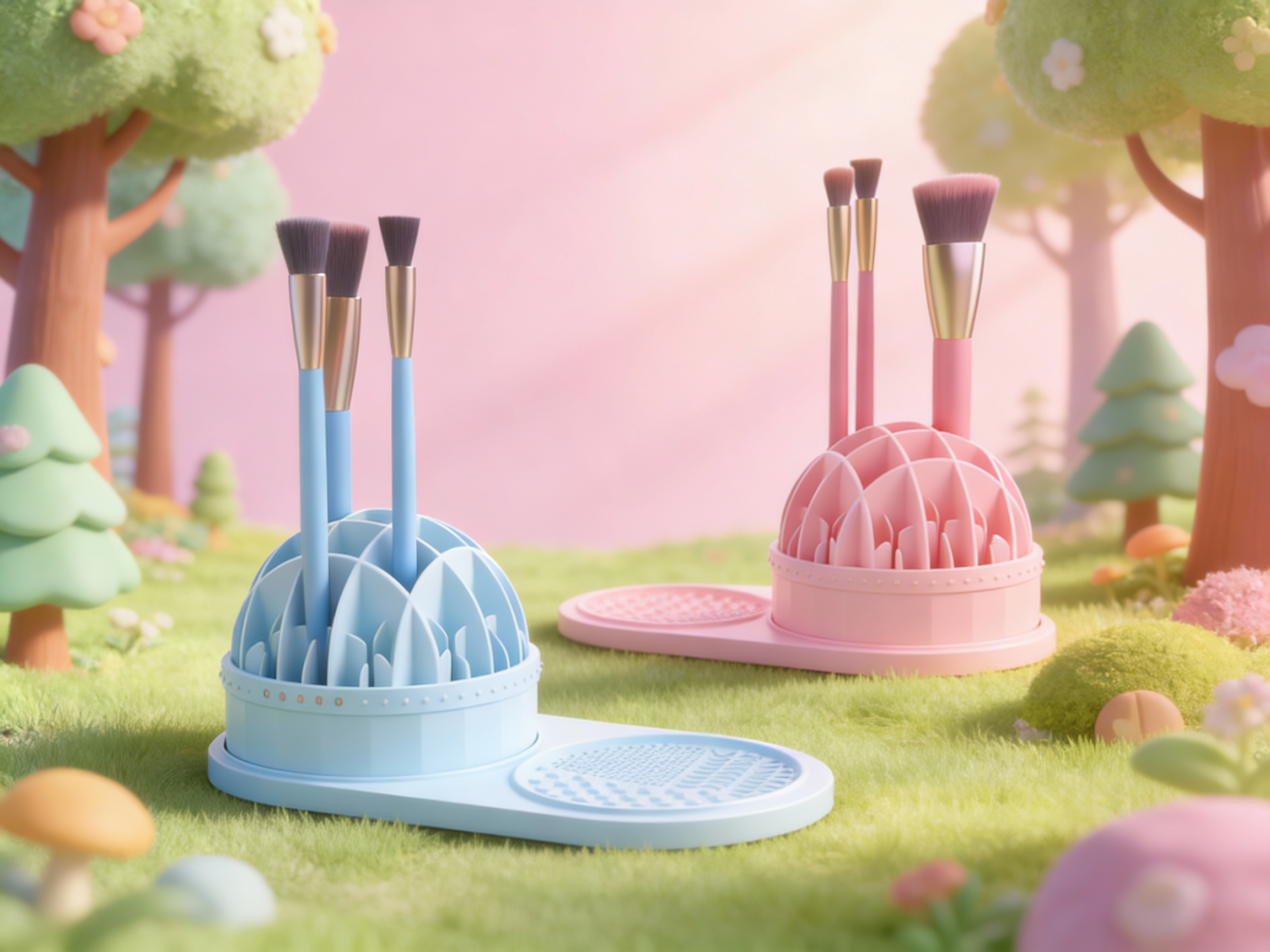 Cosmetic brush storage，Makeup brush cleaning tool，Makeup Egg Cleaning Brush，Silicone cosmetic storage box，Silicone storage，