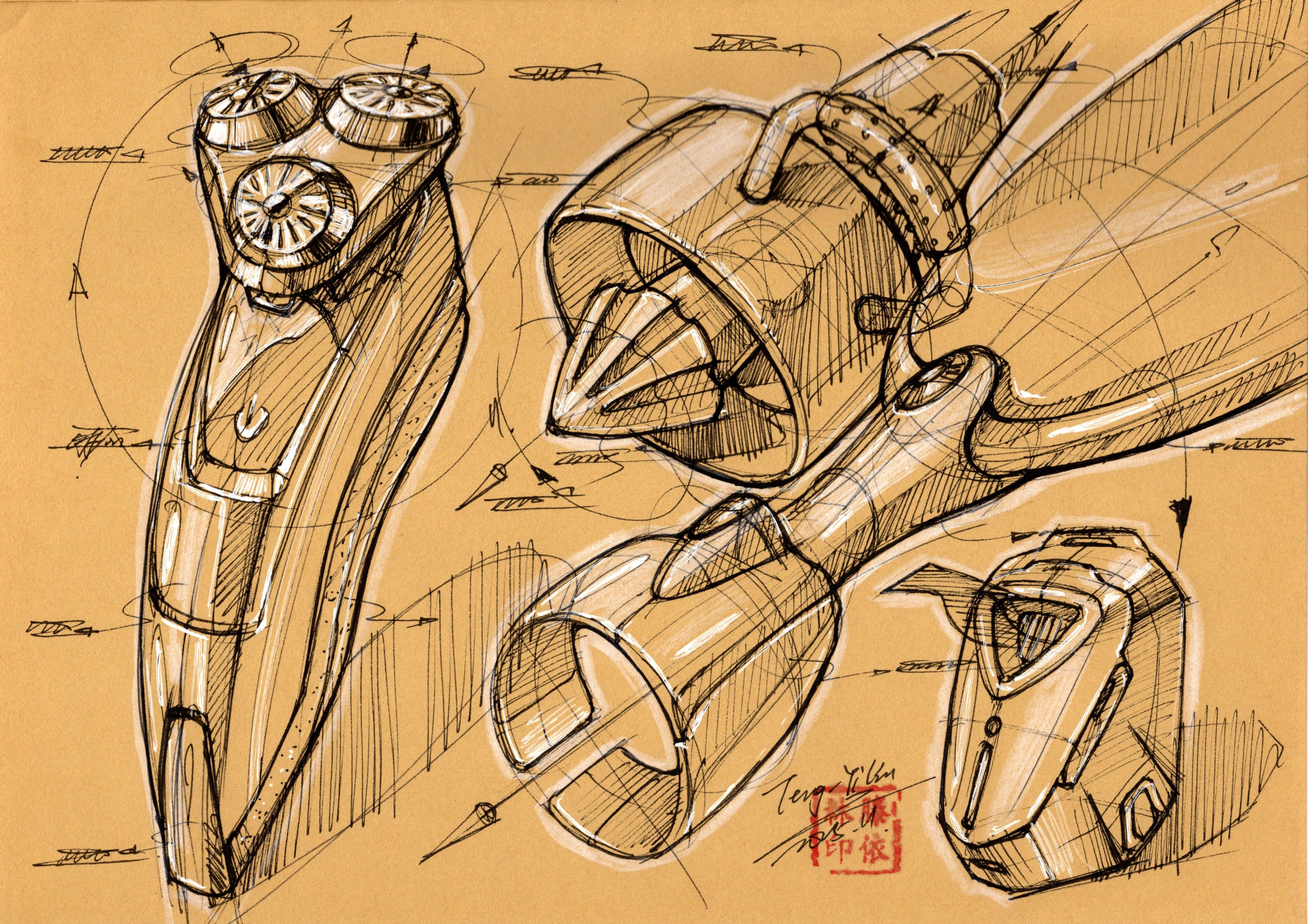 Hand drawn product design，industrial design hand-painted，Postgraduate entrance examination for industrial design，Product design postgraduate entrance examination，Designer's hand-painted book，Dream-chasing Design Postgraduate Entrance Examination，