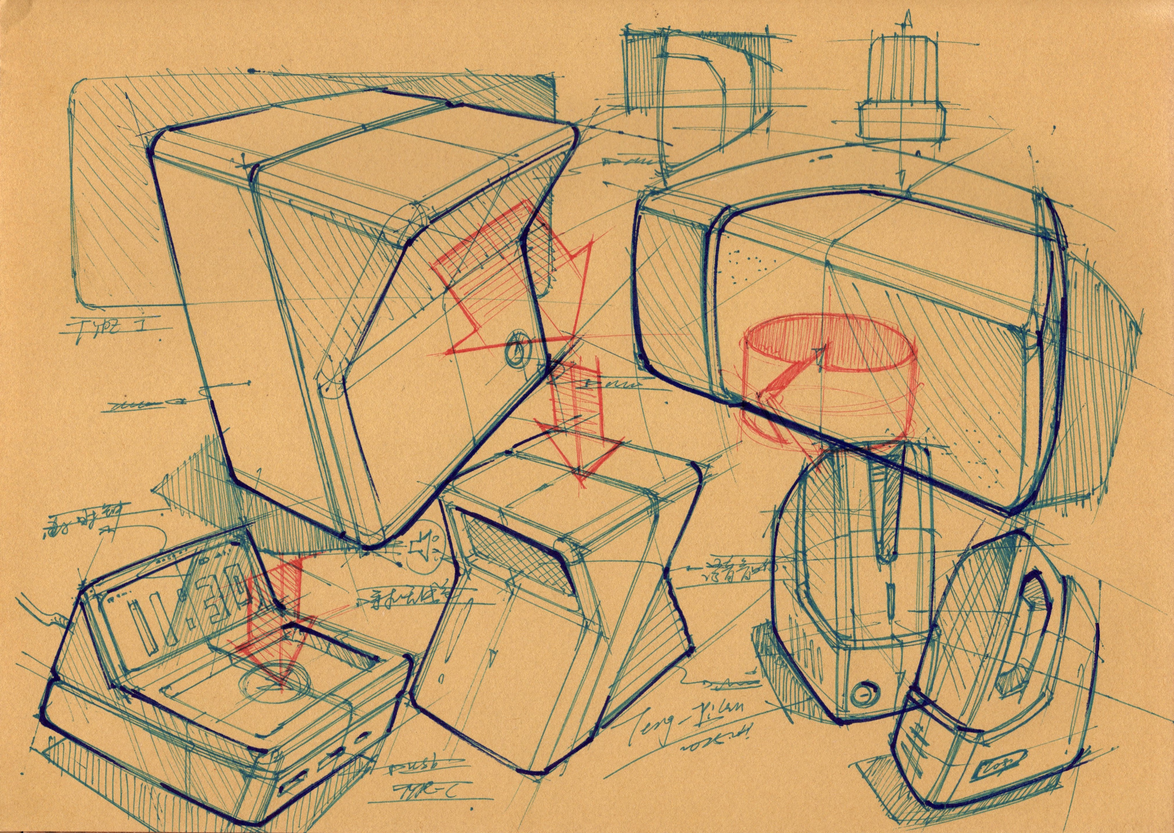 Hand drawn product design，industrial design hand-painted，Postgraduate entrance examination for industrial design，Product design postgraduate entrance examination，Designer's hand-painted book，Dream-chasing Design Postgraduate Entrance Examination，