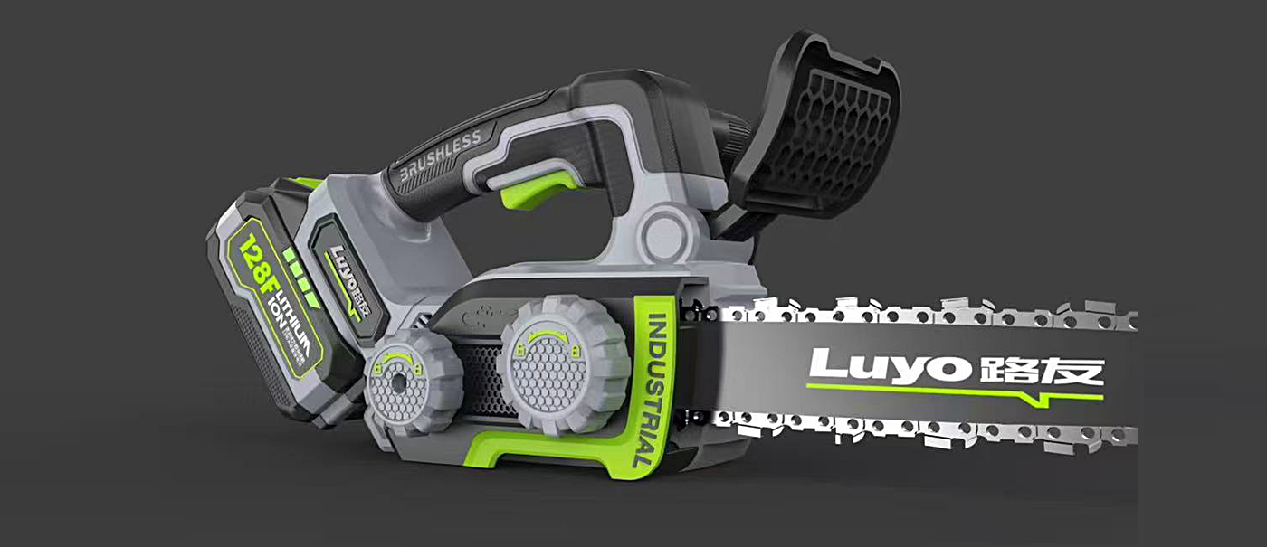 lithium electric chain saw，Appearance design，Structural design，Put into operation，