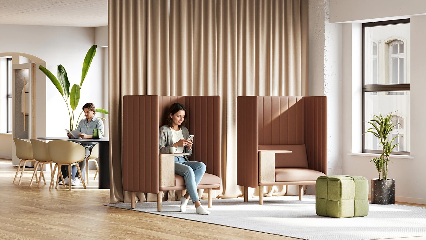 ROOM Acoustic，workplace，Acoustic Sofa，Render Animation，