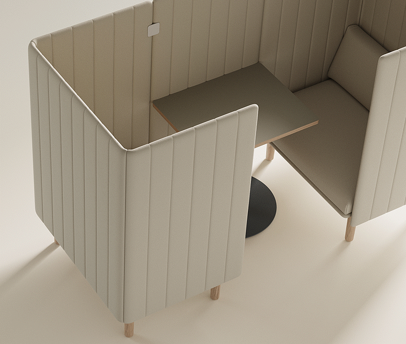 ROOM Acoustic，workplace，Acoustic Sofa，Render Animation，