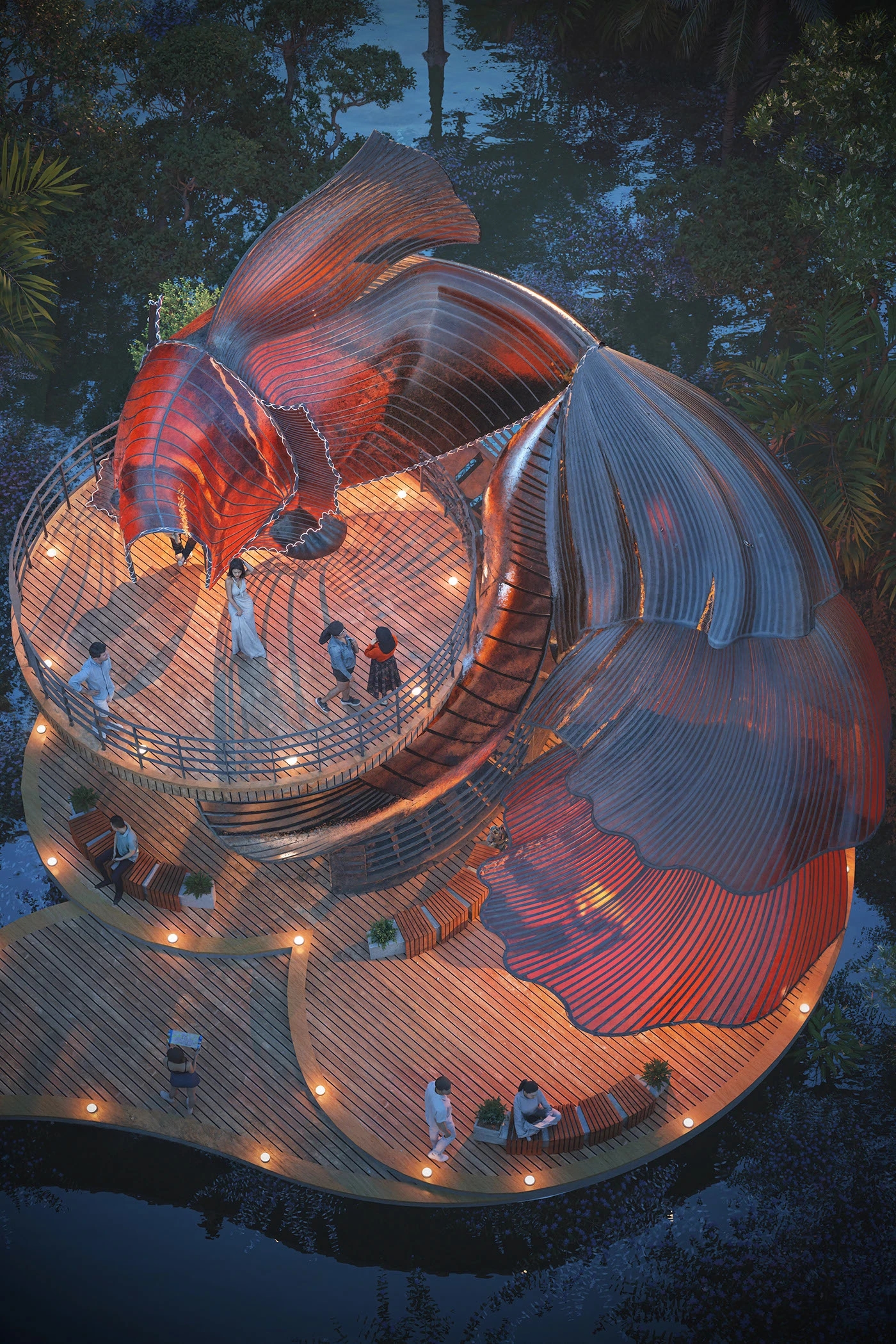 Wetland Park，Rest place，zebra fish，natural ecology，