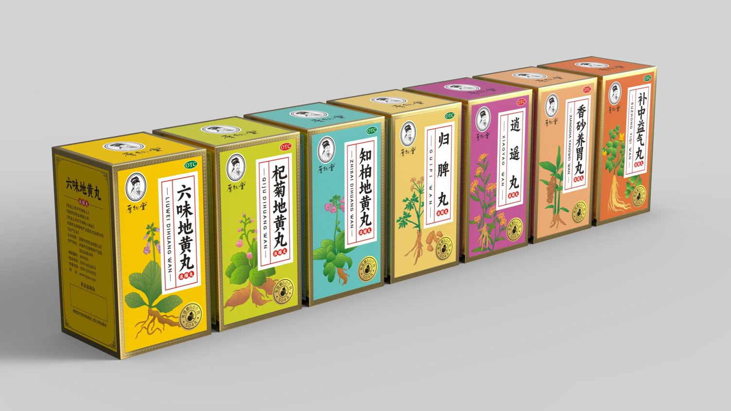 Packaging Design of Liuwei Dihuang Pills，Traditional Chinese Medicine Packaging Design，Pill Packaging Design，