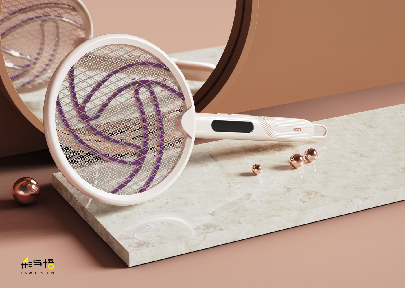 Electric mosquito swatter, appearance design, small household appliances, silver children, original design，